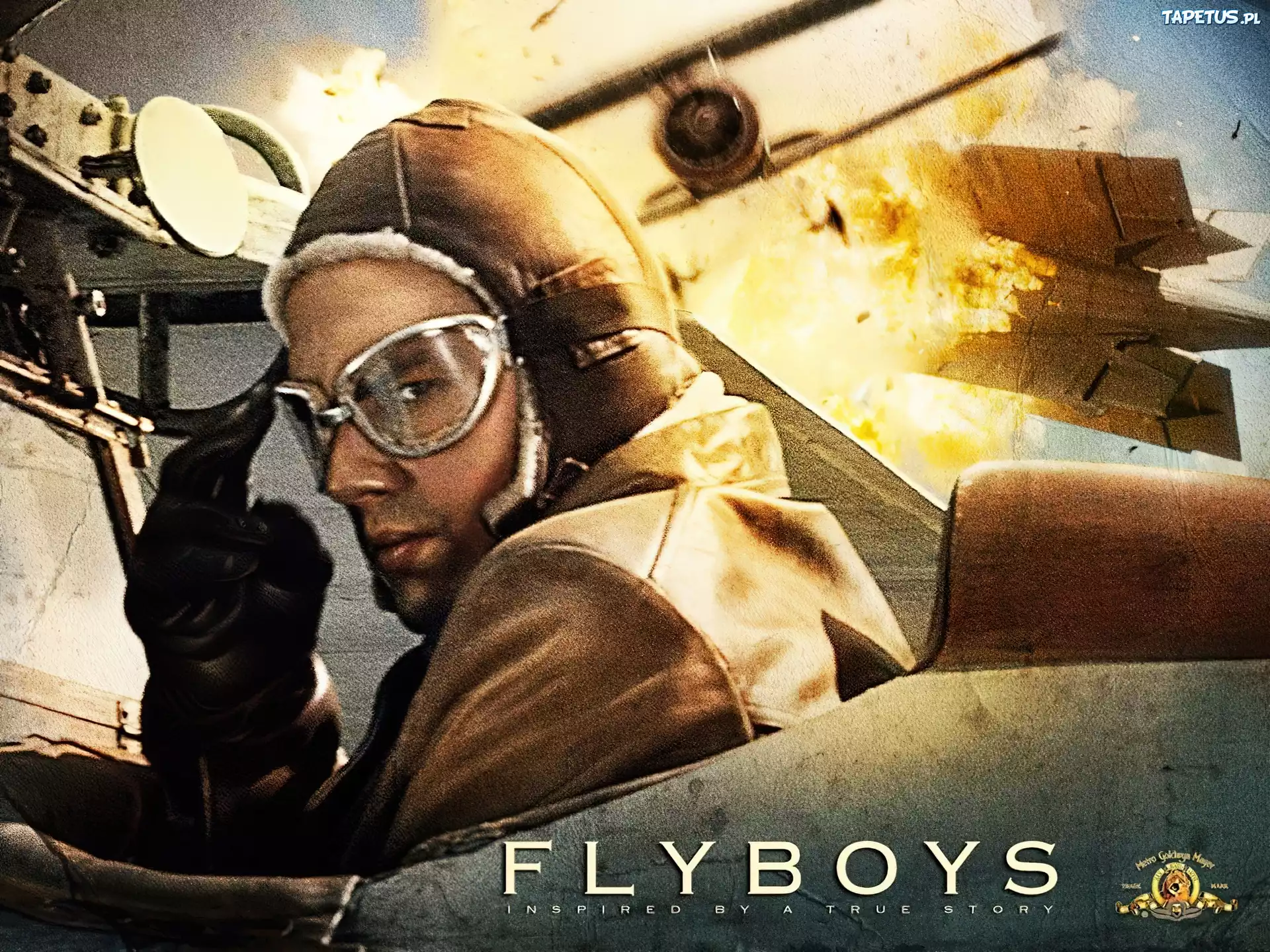 Flyboys, pilot, dwupłat, wybuch