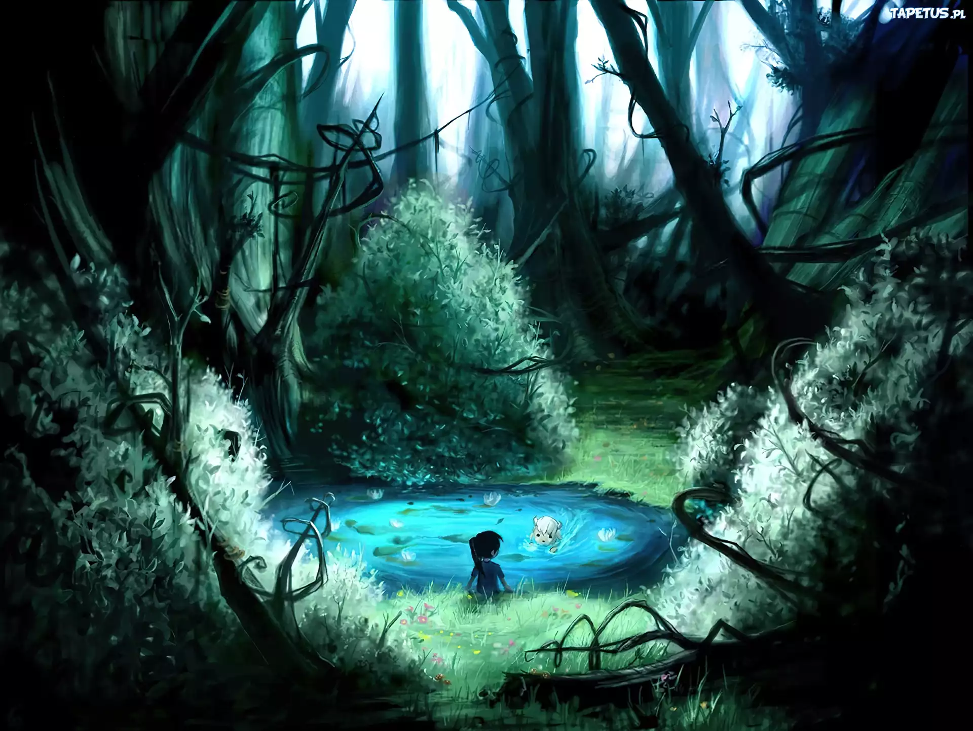 Cyril Rolando, Dziewczynka, Jezioro, Pies