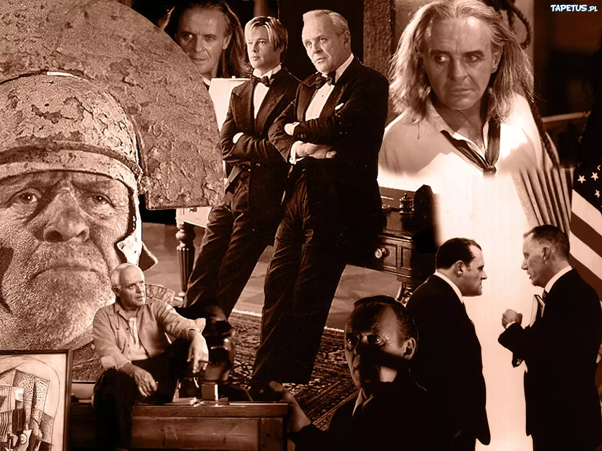 Anthony Hopkins,długie, włosy