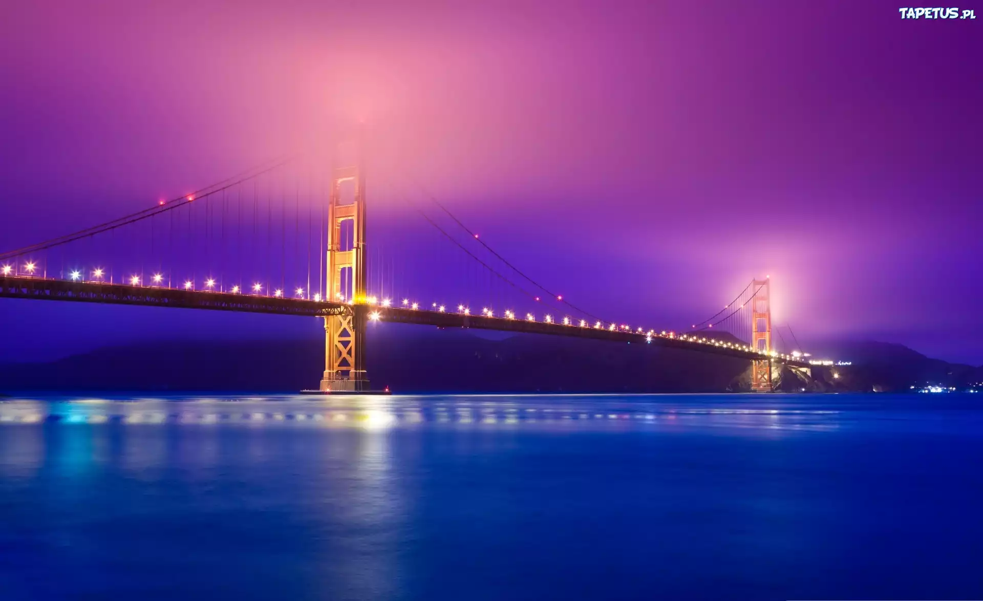 Oświetlony, Most Golden Gate, San Francisco