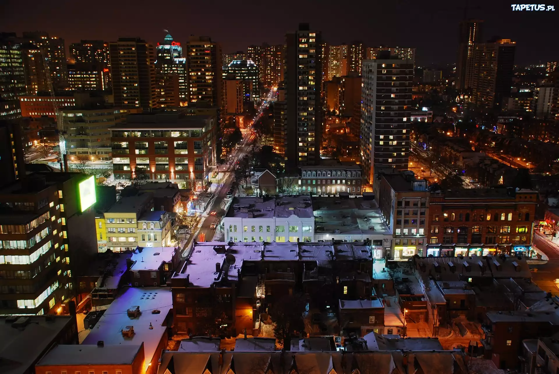 Toronto, Panorama, Miasta, Nocą
