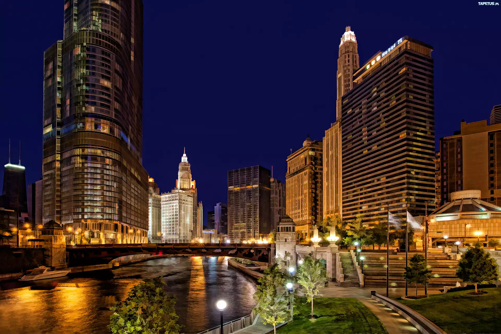 Chicago, Domy, Rzeka, Most