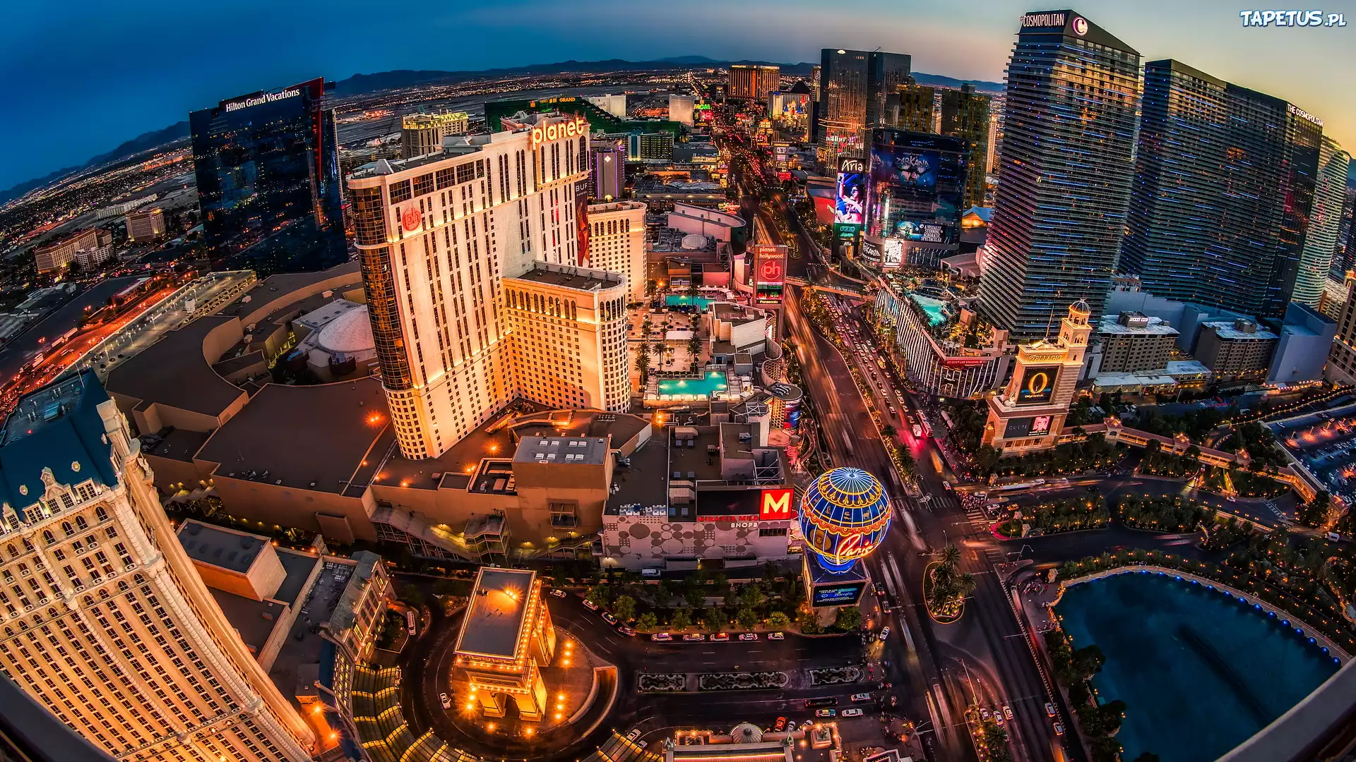 Las Vegas, Kasyno, Drapacze, Chmur, Panorama, Miasta, Nevada