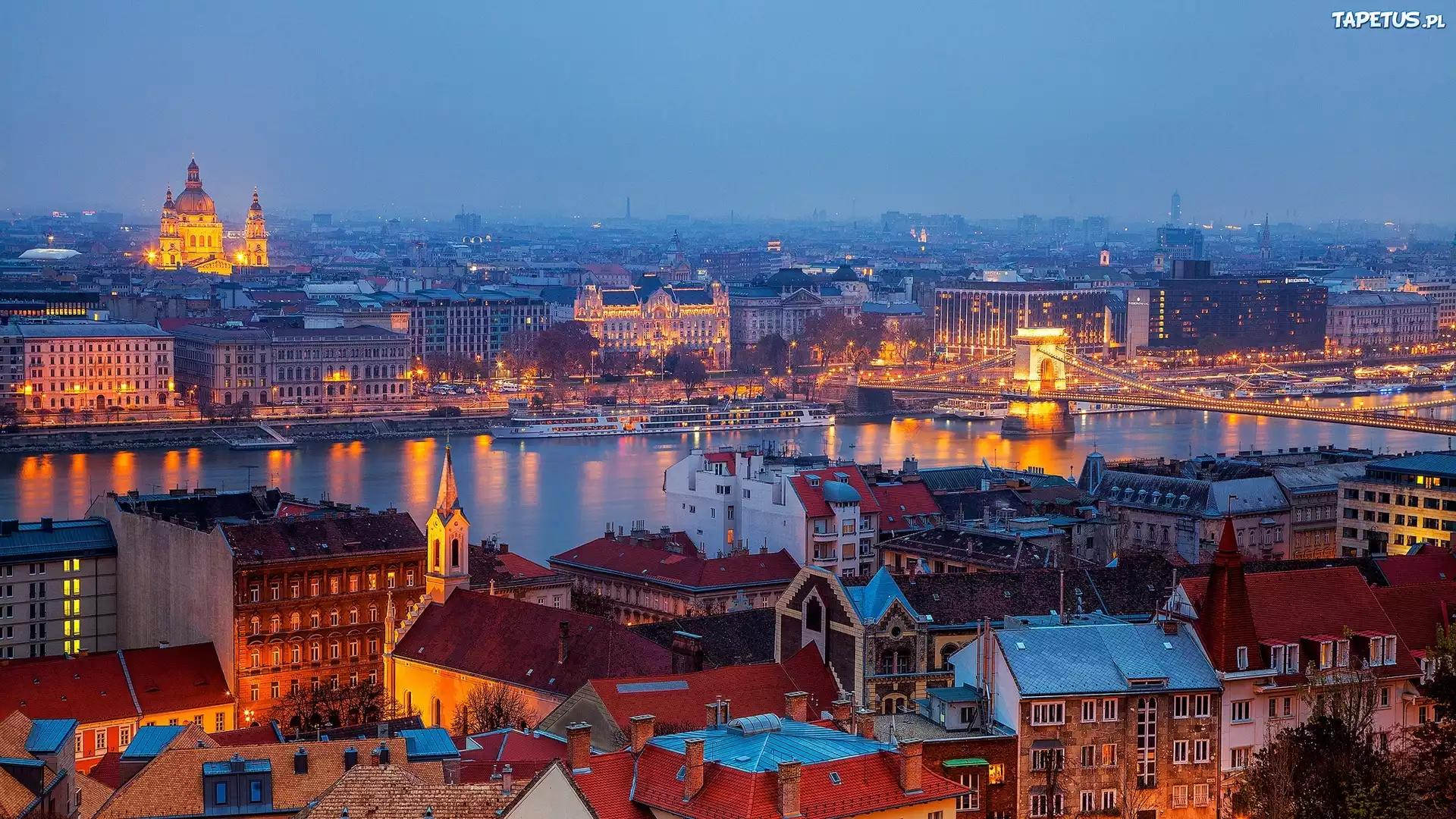 Rzeka, Most, Panorama, Miasta, Budapeszt, Węgry
