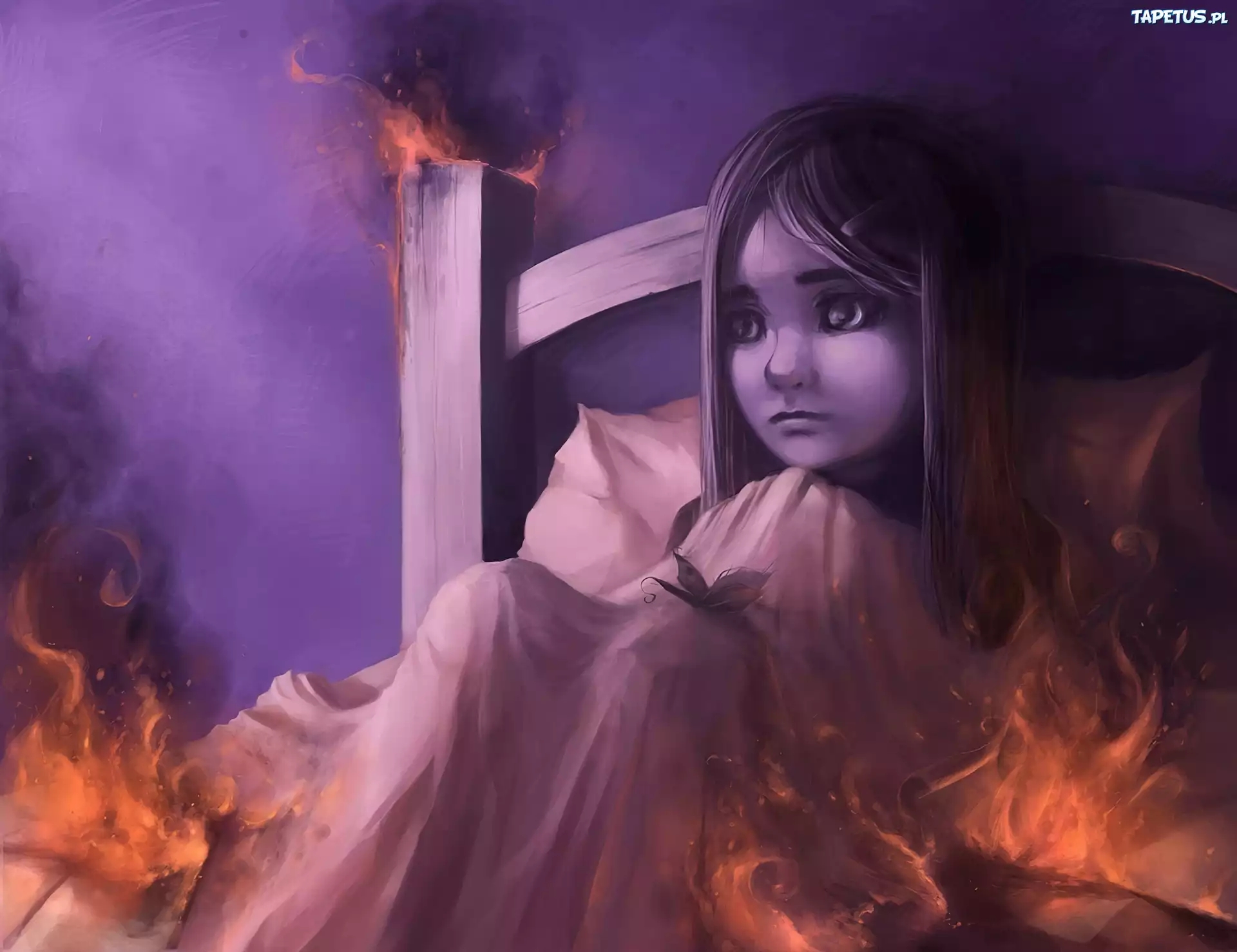 Cyril Rolando, Dziewczynka, Ogień, Łóżko