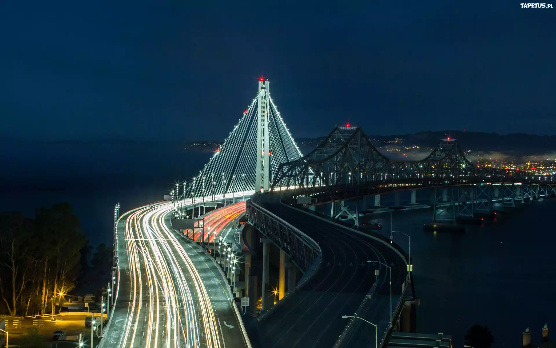 San Francisco, Most, Noc, Oświetlenie