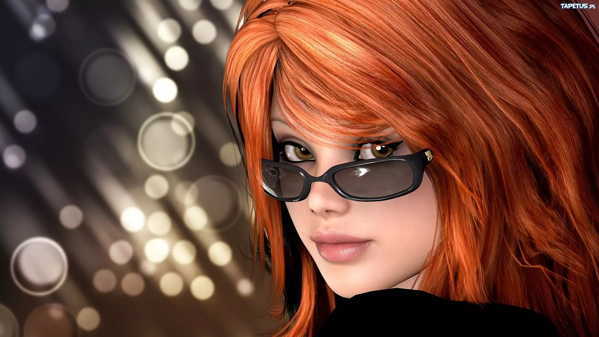 Kobieta, Okulary, Portret, Grafika, 3D
