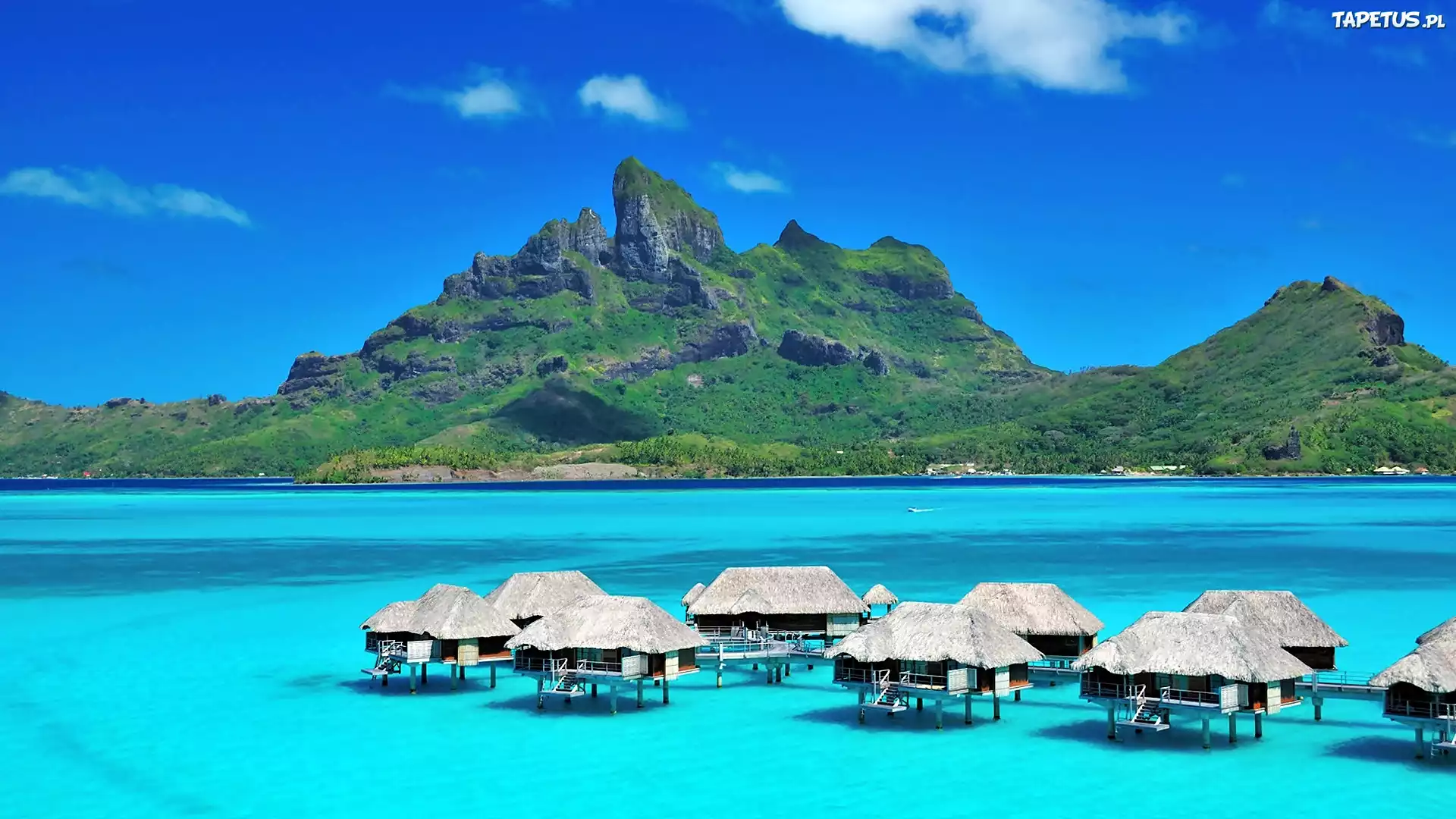 Mauritius, Góry, Morze, Domki, Hotelowe, Na Wodzie, Roślinność