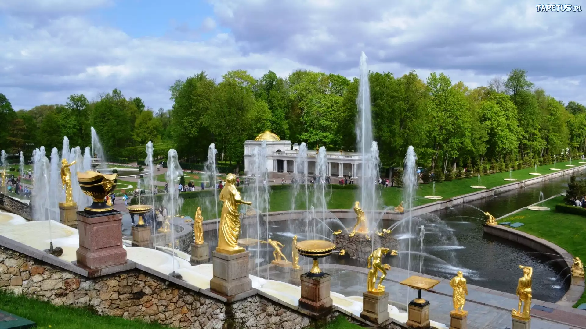 Park, Fontanny, Posągi, Rosja