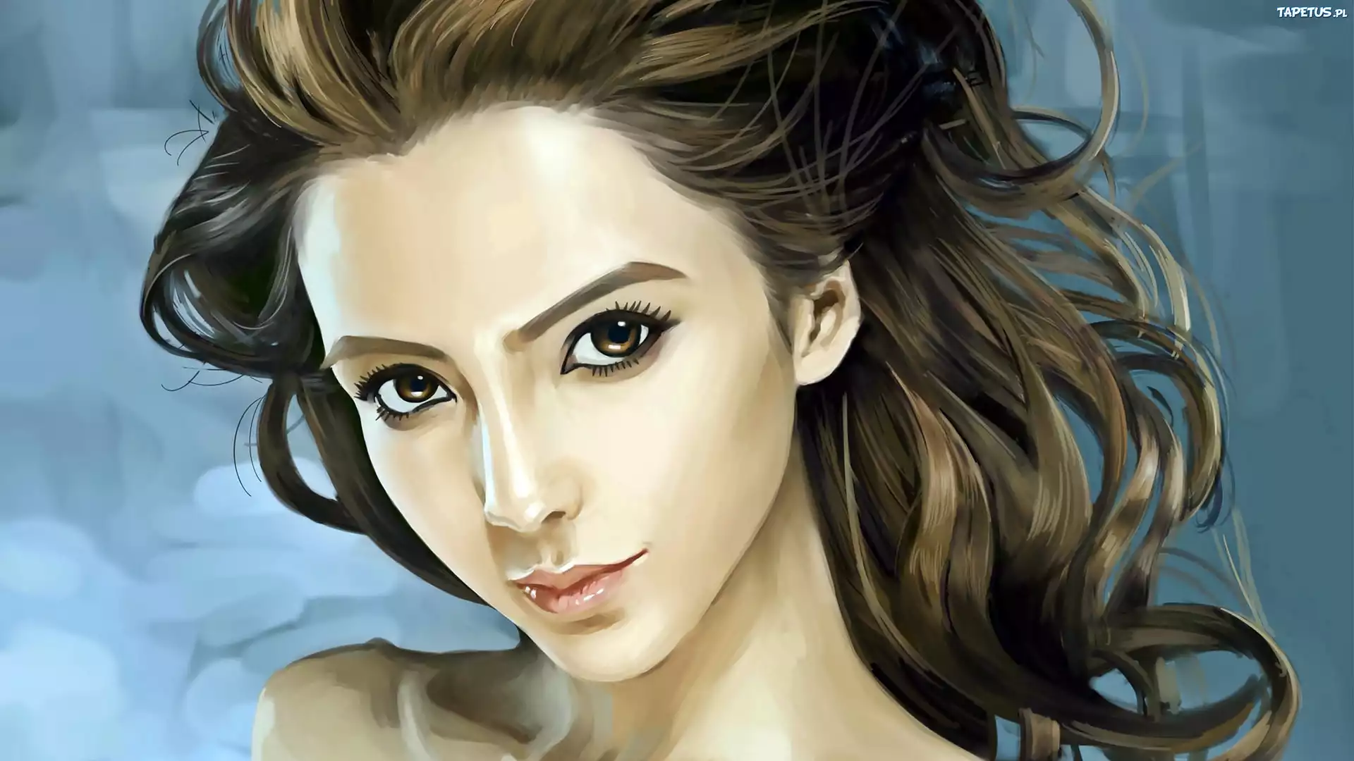 Portret, Kobiety, Akwarela