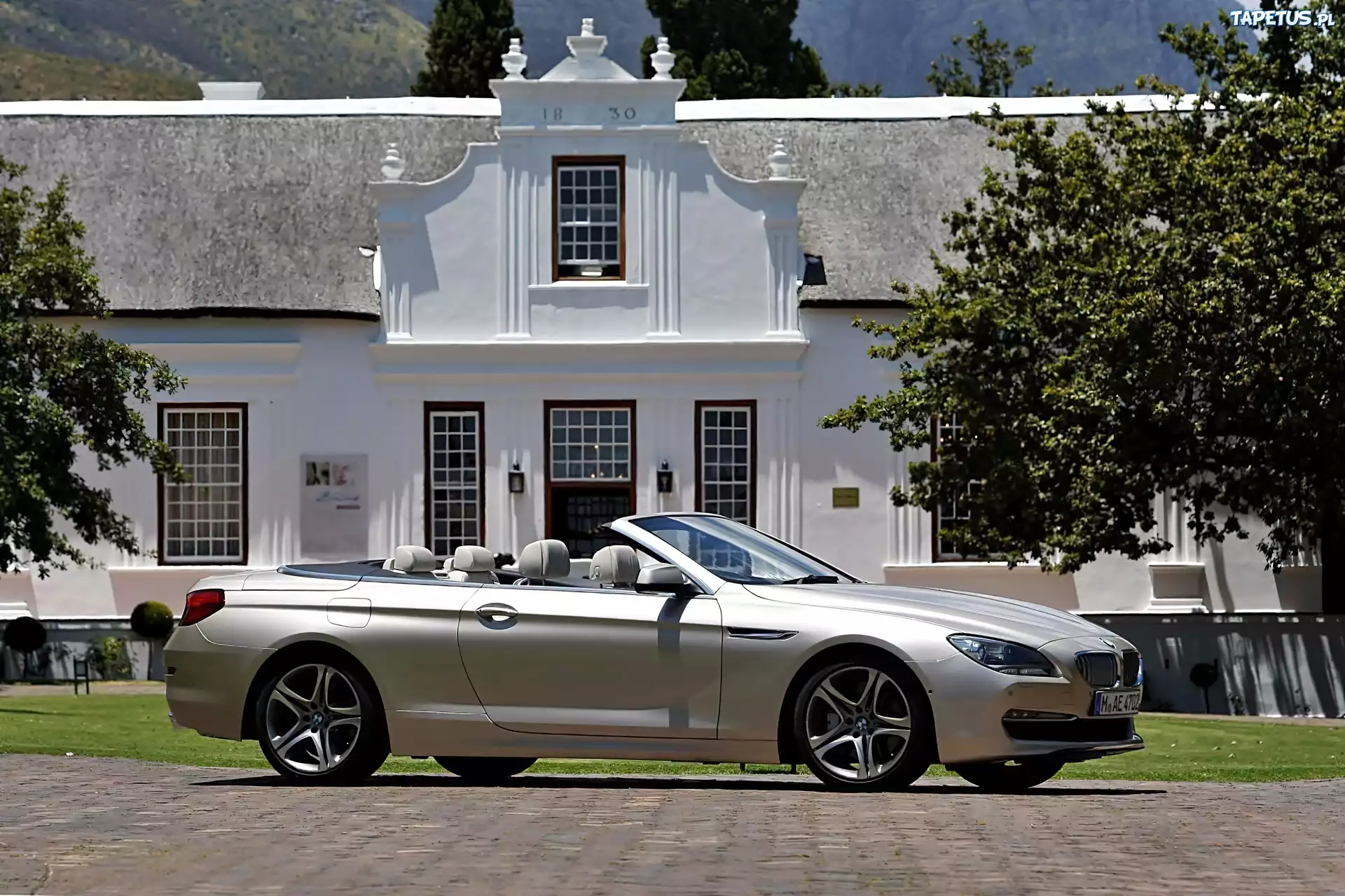 BMW 6, Cabrio, Dom, Drzewa