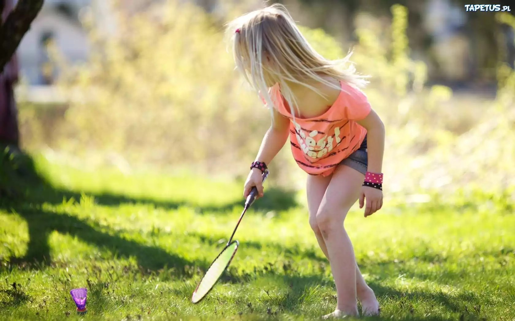 Dziewczynka, Blondynka, Badminton