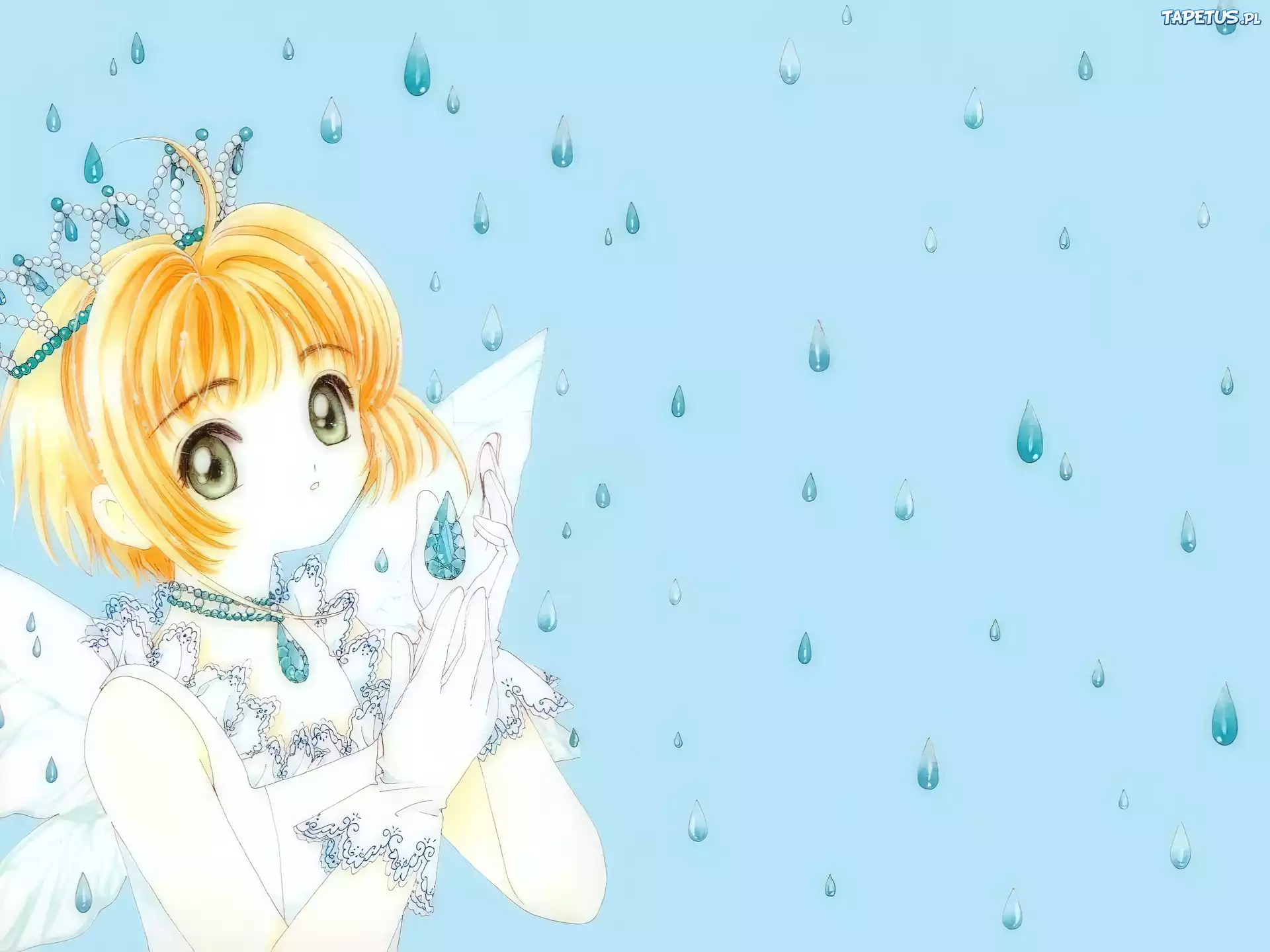 deszcz, krople, Cardcaptor Sakura, dziewczyna
