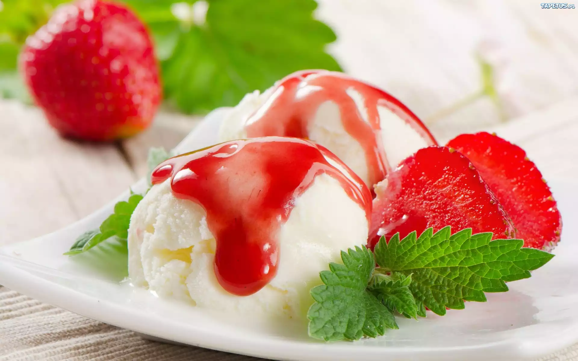 Lody, Truskawki, Mięta