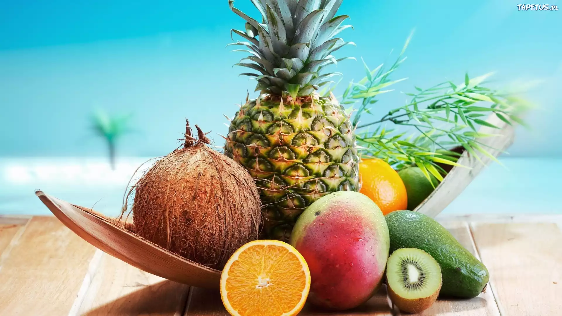Owoce, Awokado, Ananas, Kiwi, Kokos, Mango, Pomarańcza