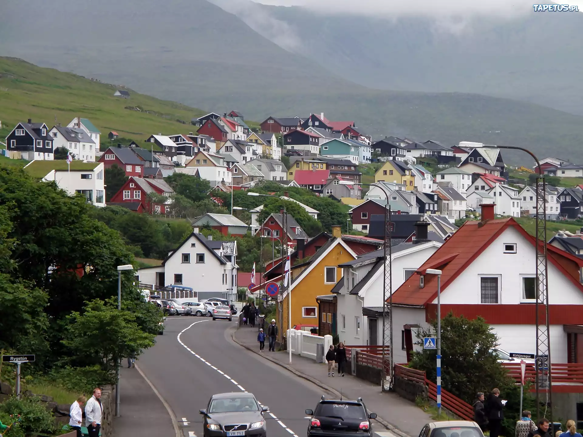 Domy, Panorama, Klaksvik, Wyspy, Owcze
