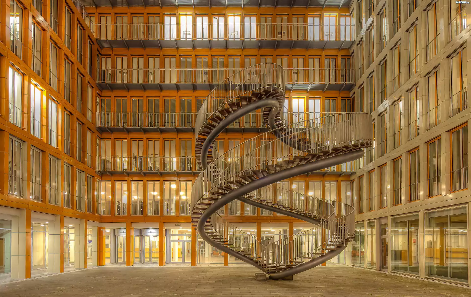 Architektura, Okna, Schody, Budynek