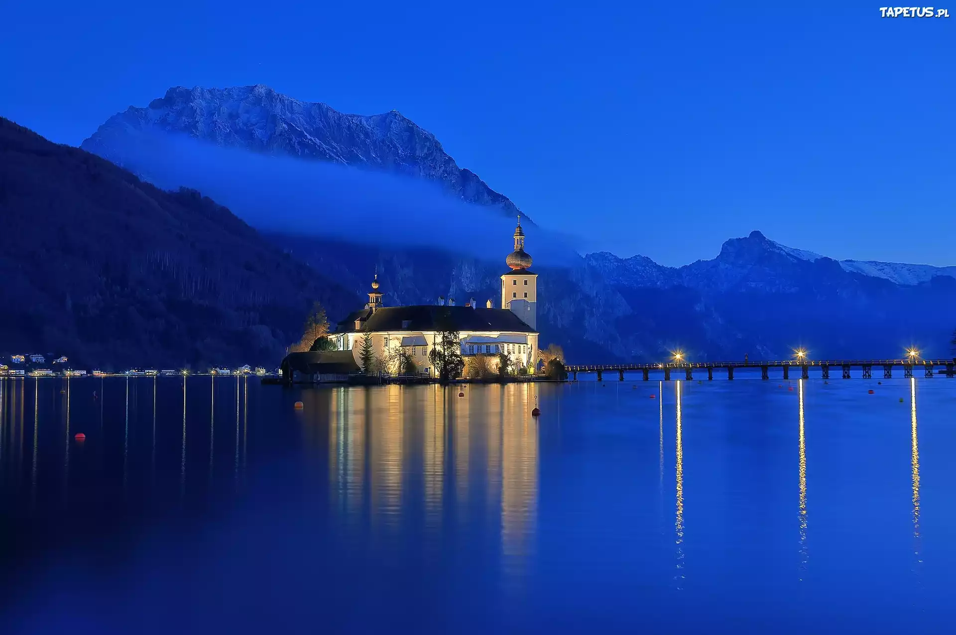 Kościół, Góry, Jezioro, Gmunden, Austria