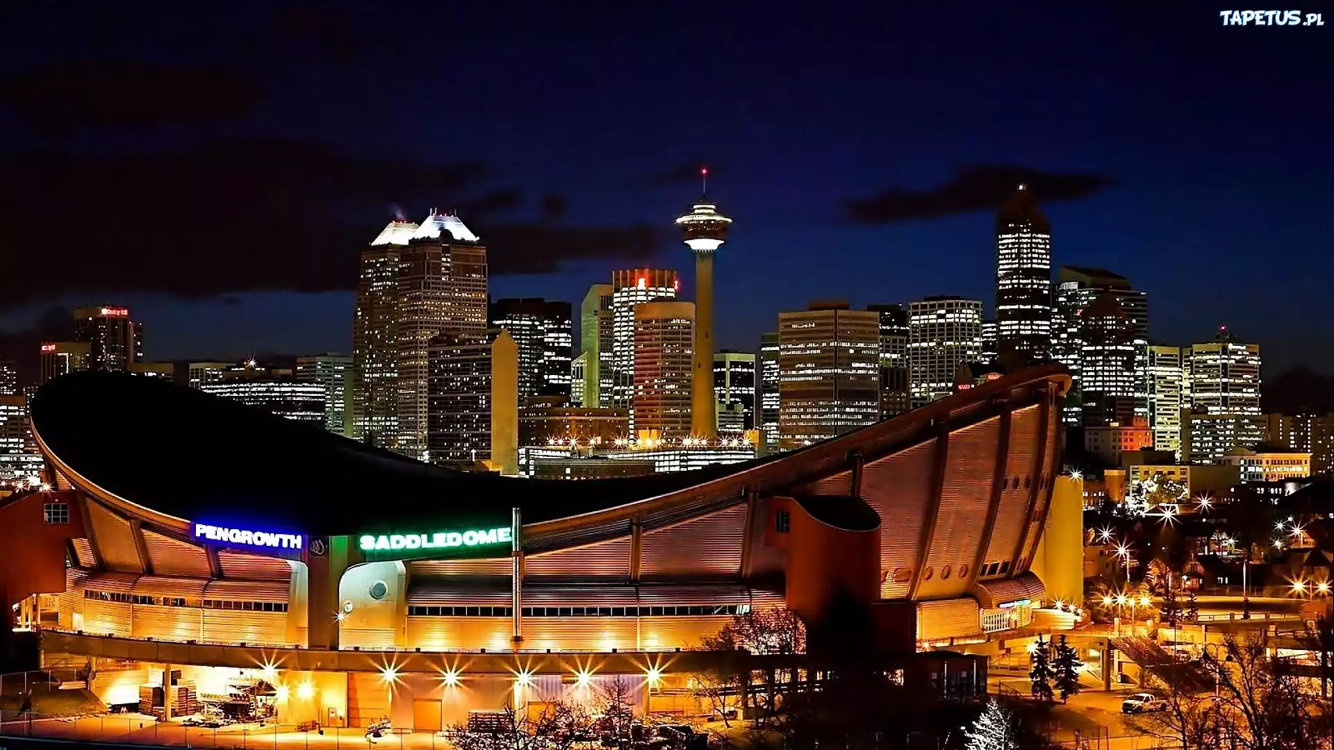 Drapacze Chmur, Stadion, Calgary, Nocą
