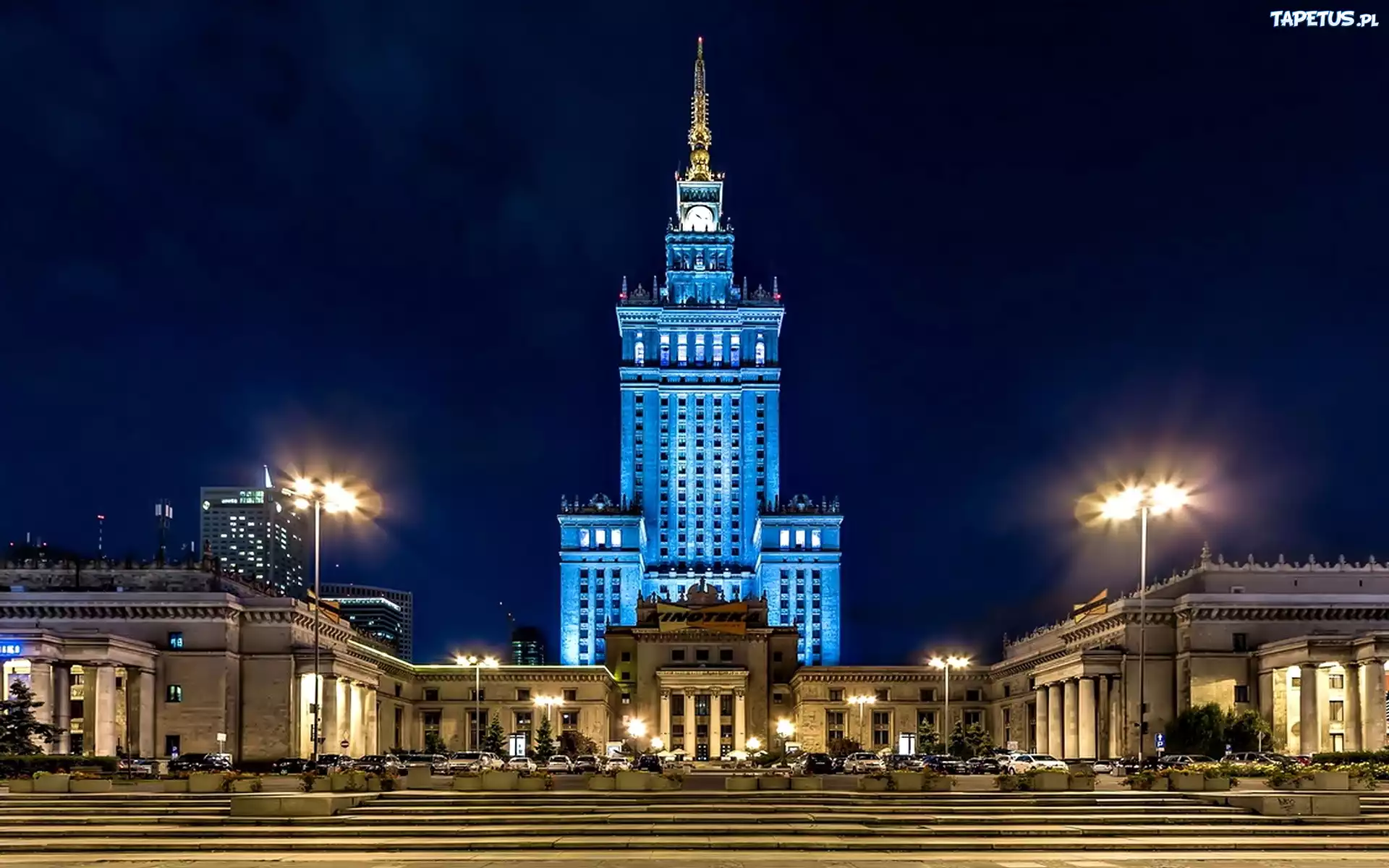 Pałac Kultury, Warszawa, Polska, Noc