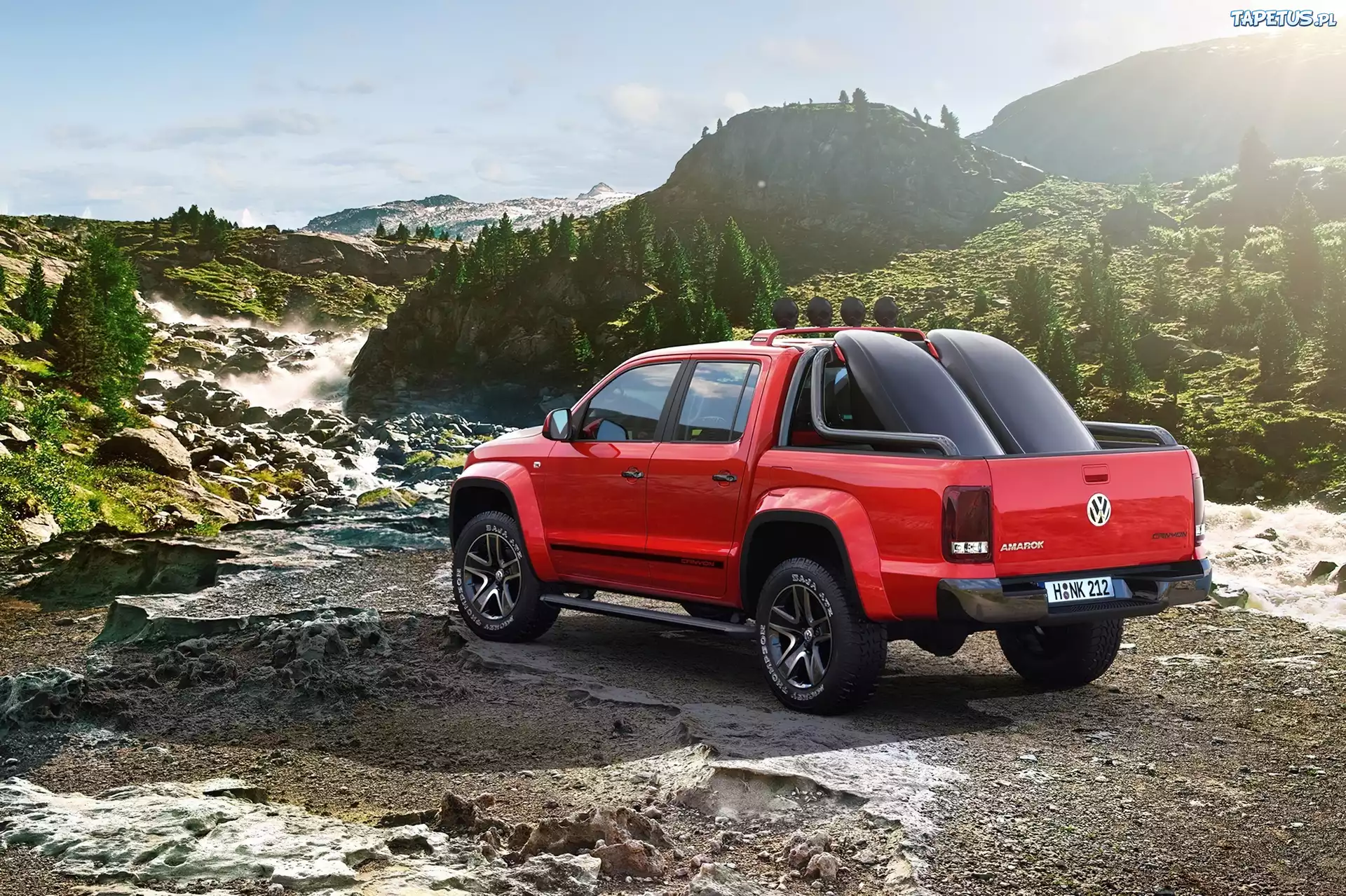 Volkswagen, Amarok, Kamienie, Skały, Rośliny