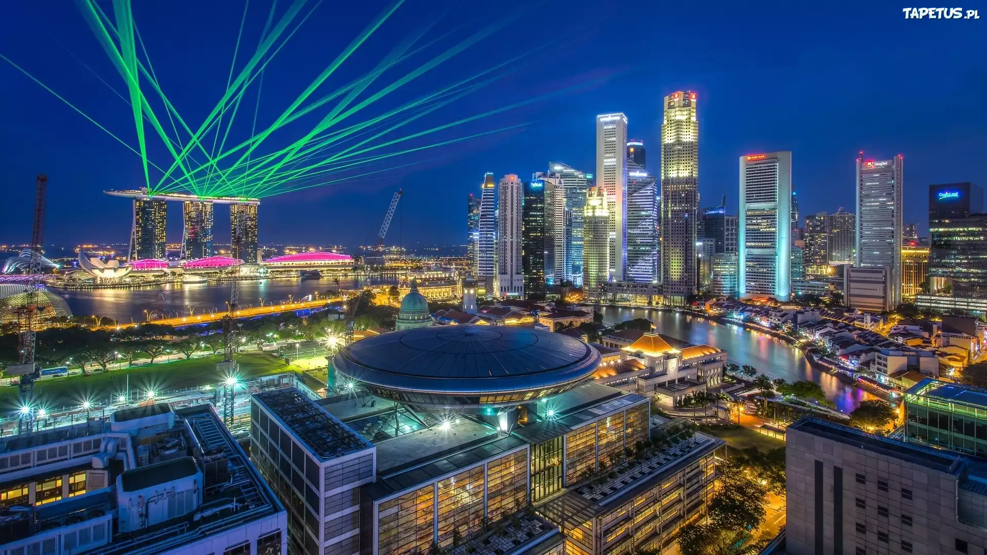 Singapur, Miasta nocą