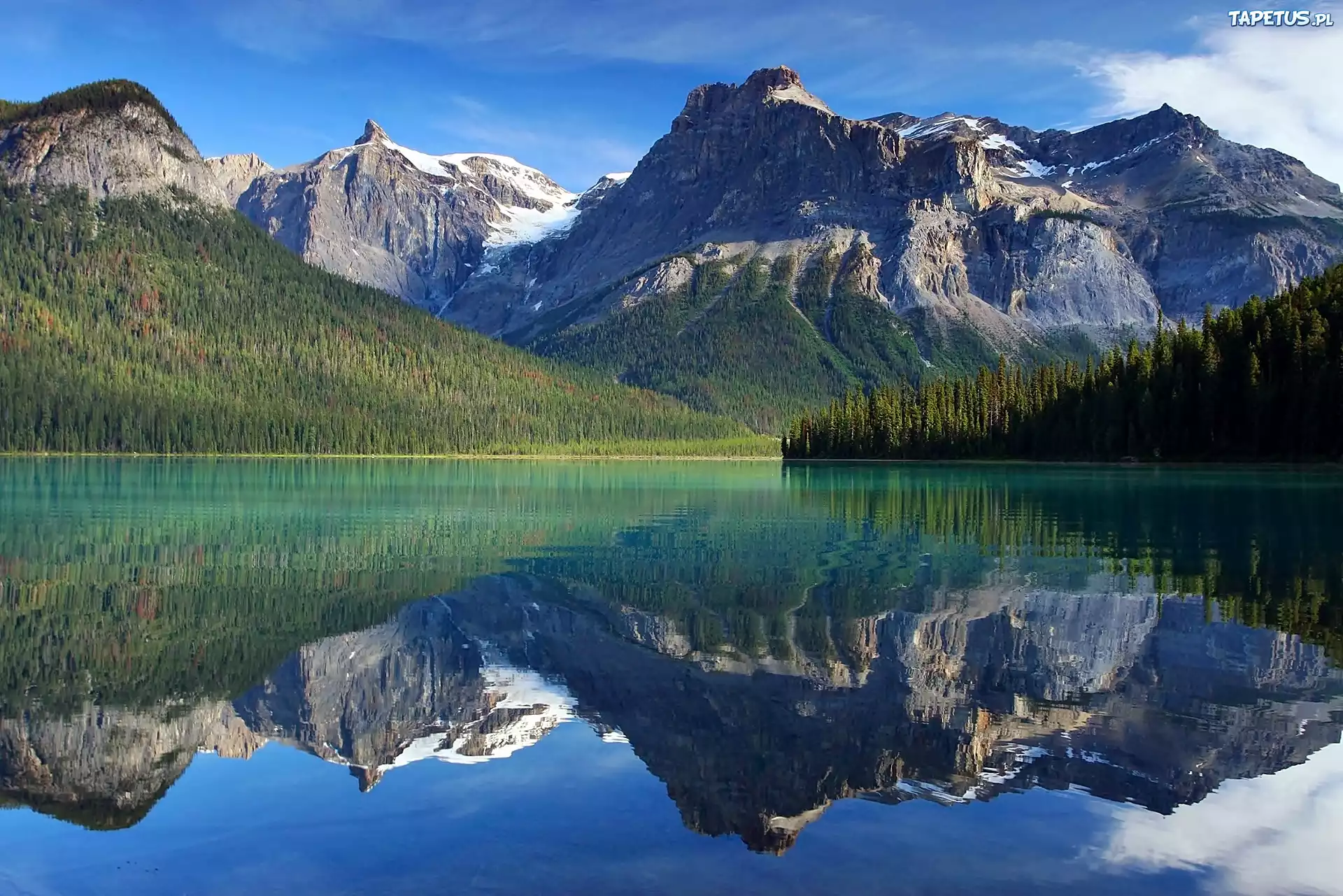 Góry, Lasy, Jezioro, Odbicie, Park, Narodowy, Banff