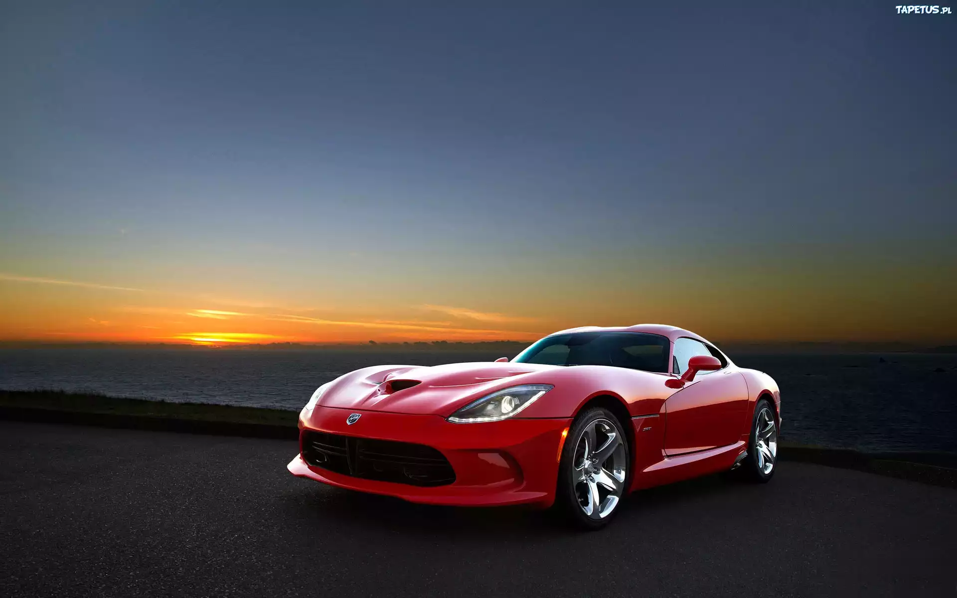 Dodge, Viper, SRT, Droga, Morze, Zachód, Słońca