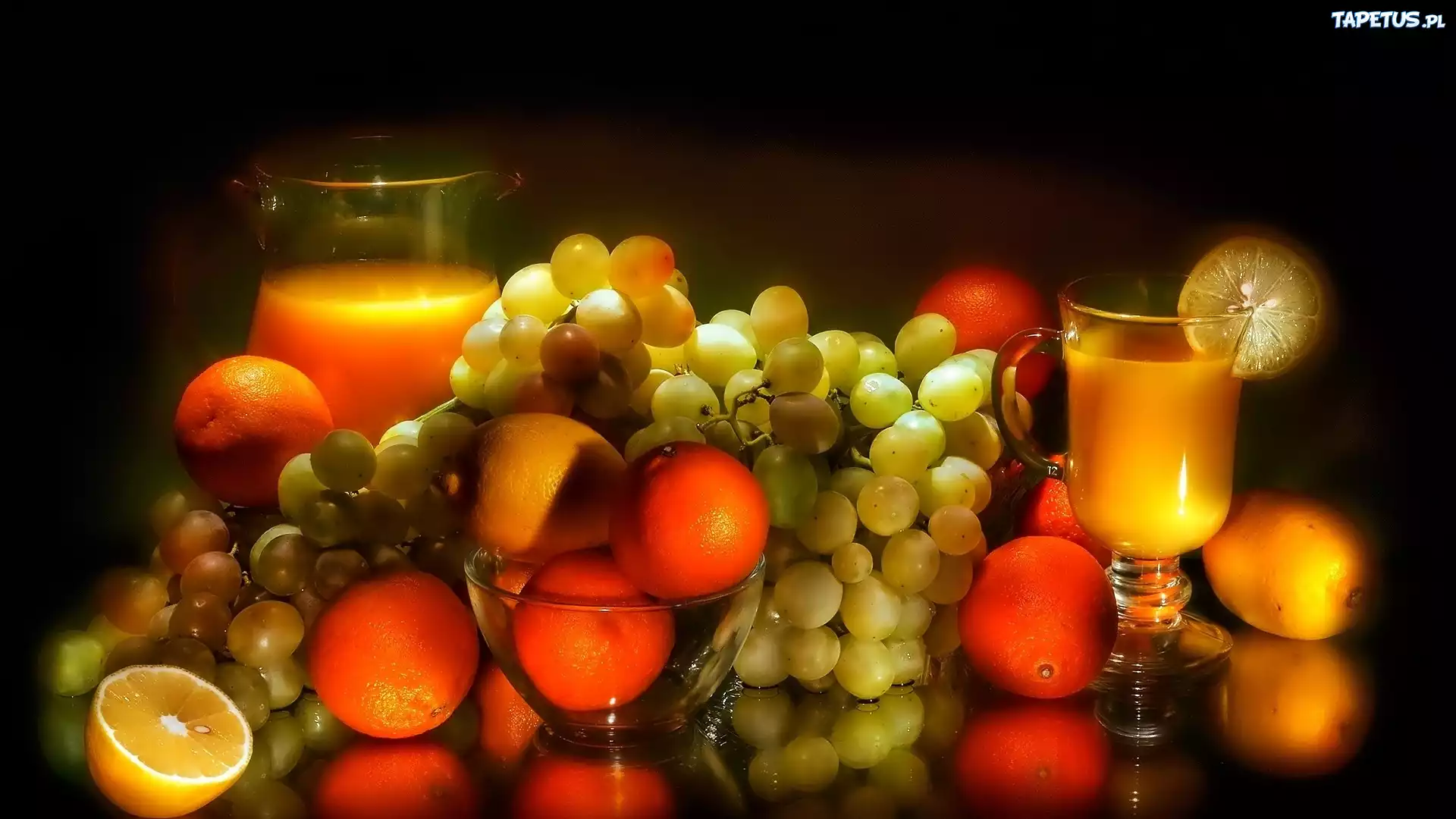 Pomarańcze, Winogrona, Sok