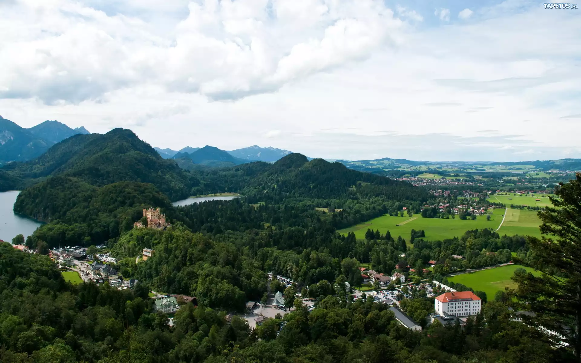 Góry, Lasy, Jeziora, Essen, Bawaria, Niemcy
