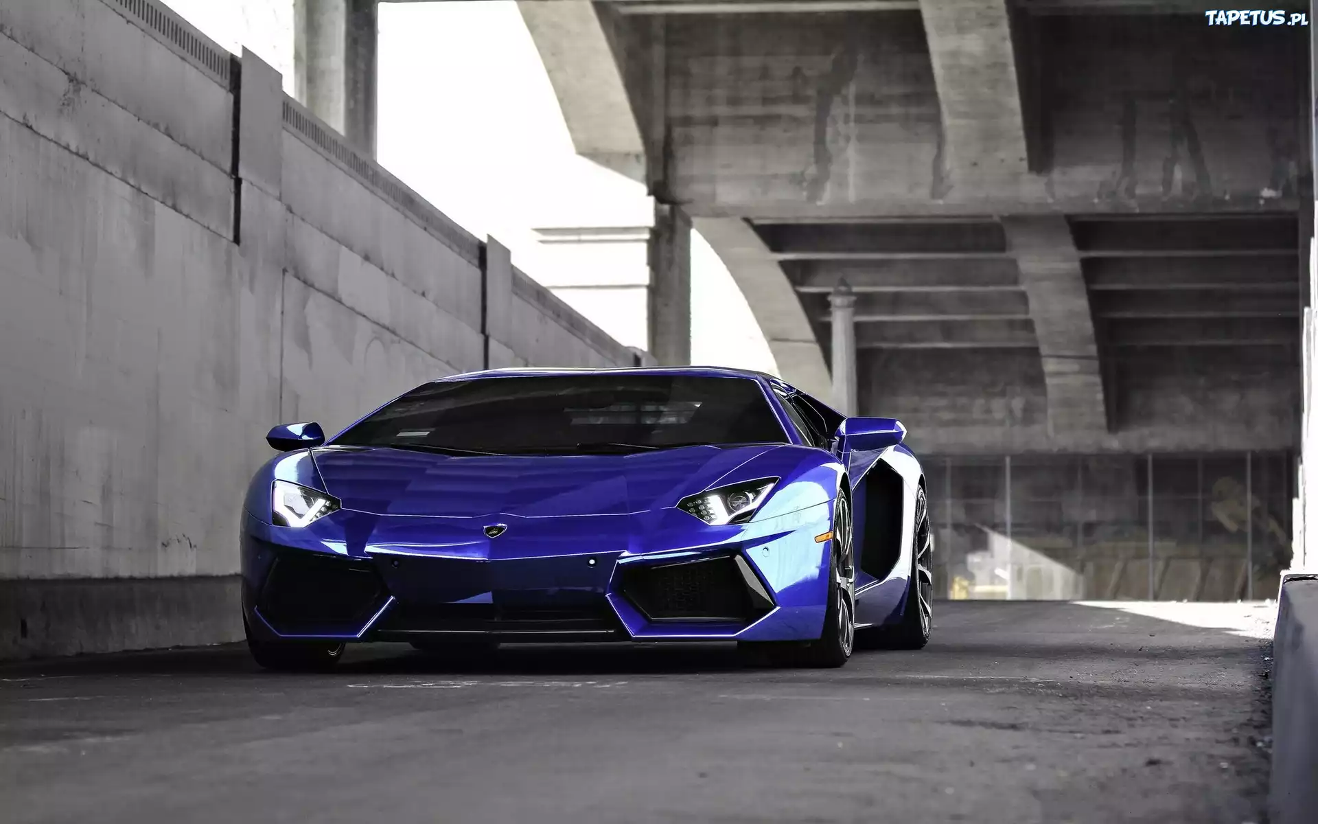 Niebieski, Metalik, Lamborghini Aventador