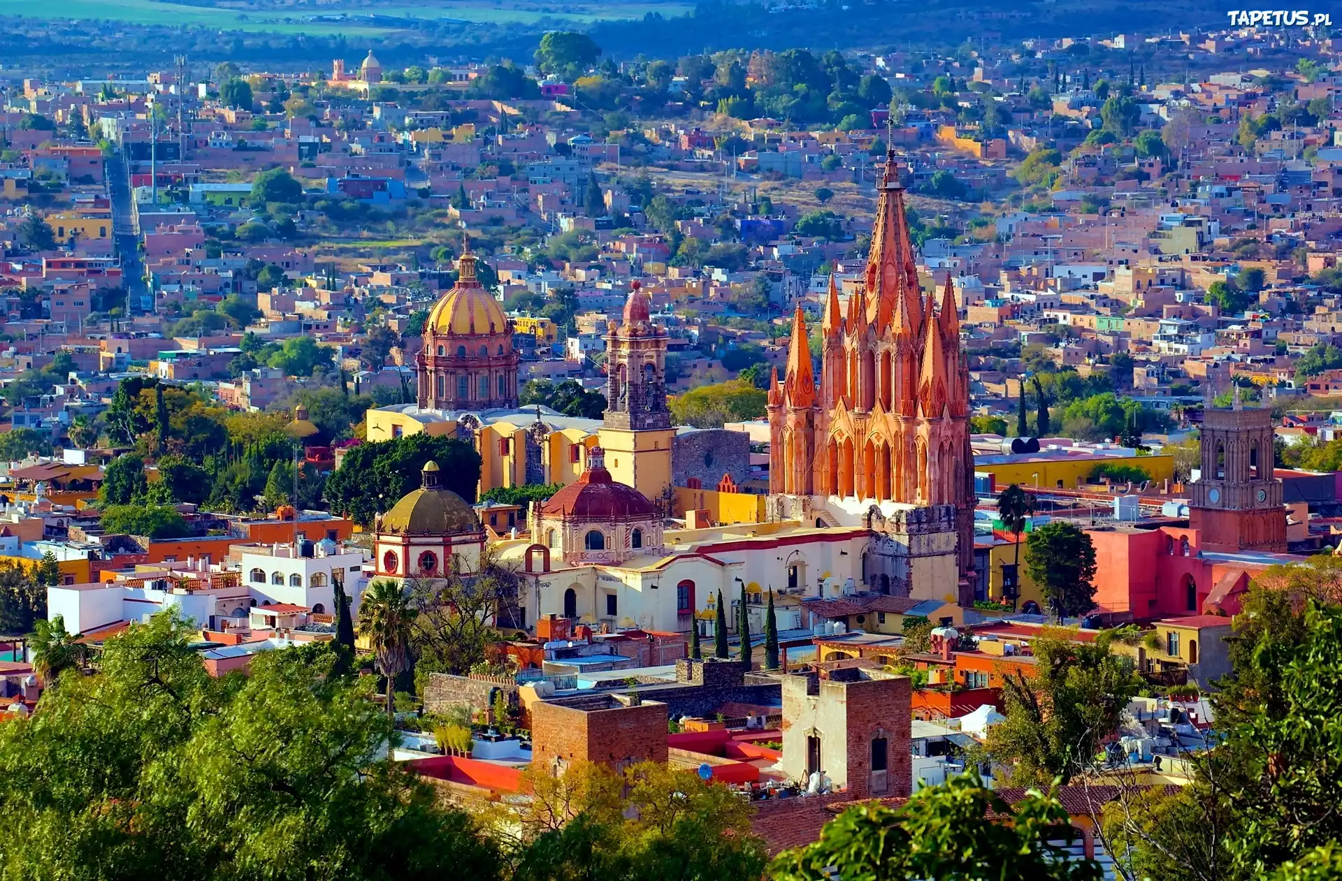 Panorama Miasta, San Miguel De Allende, Meksyk, Z lotu ptaka