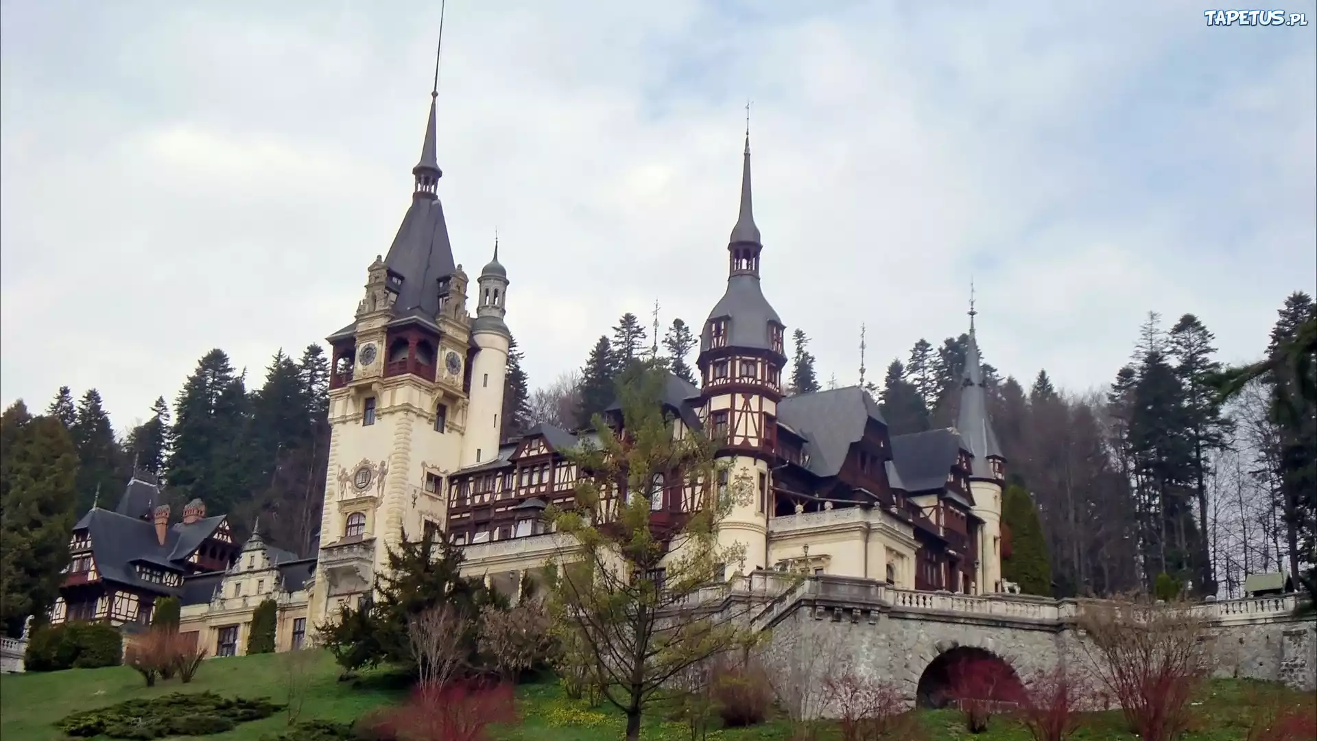 Sinaia, Pałac, Peles, Drzewa