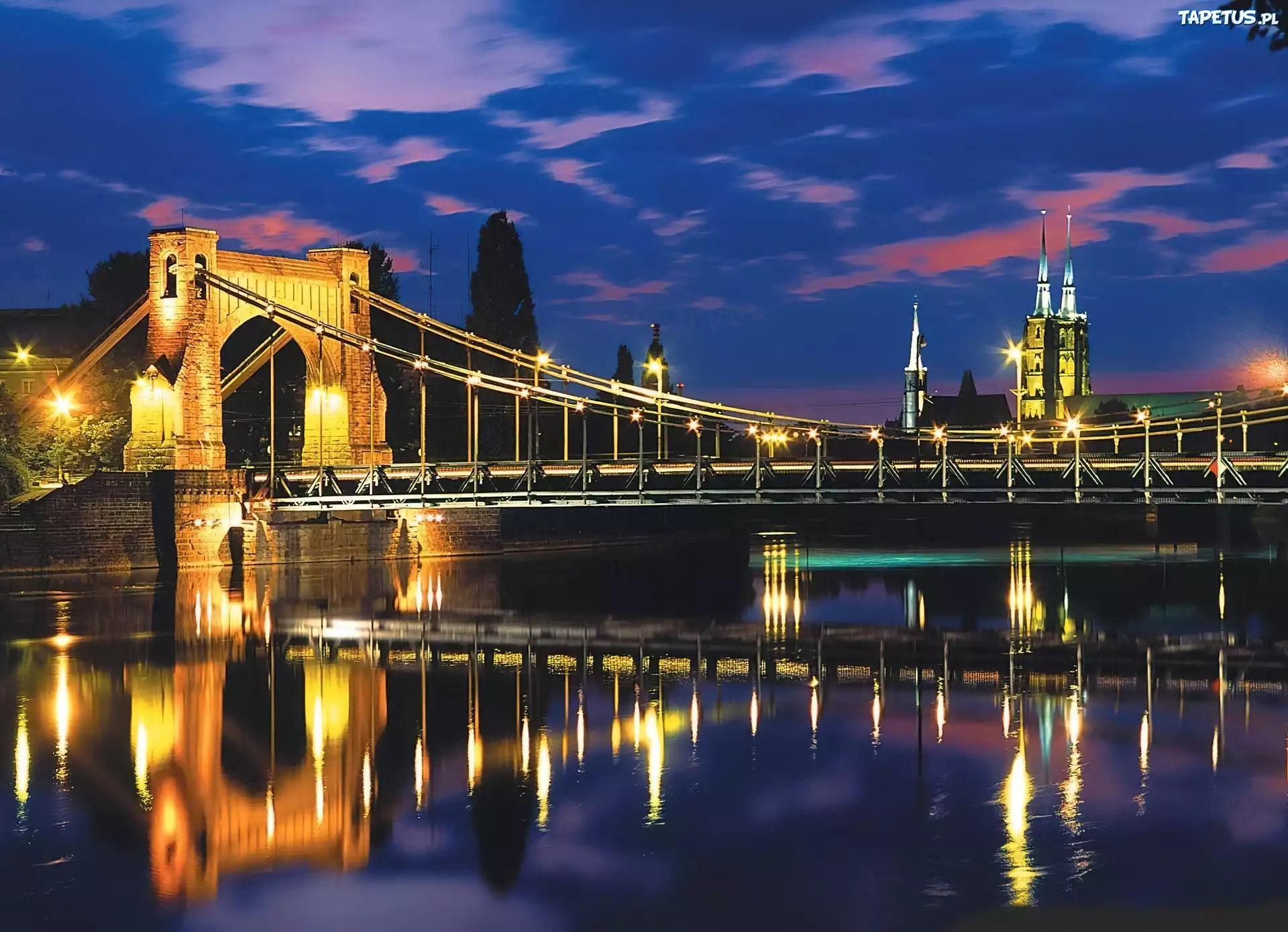 Wrocław, Odra, Most, Grunwaldzki, Odbicie
