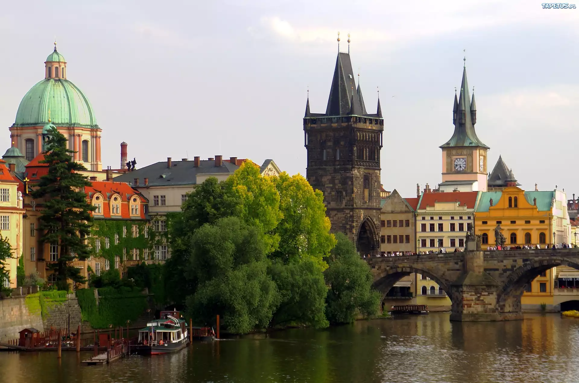 Most, Rzeka, Zabytki, Zdjęcie miasta, Czechy, Praga