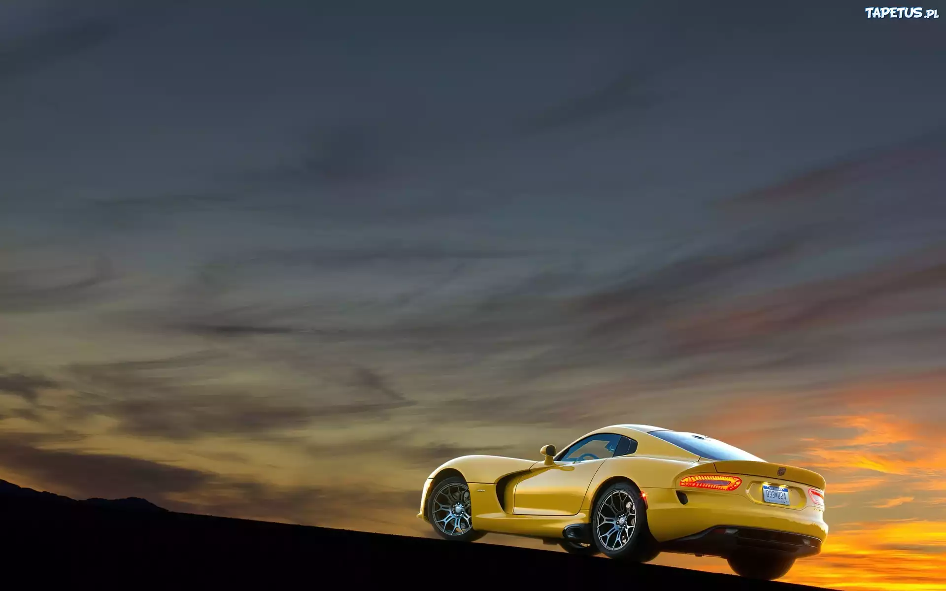 Dodge, Viper, SRT, Droga, Góry, Zachód, Słońca
