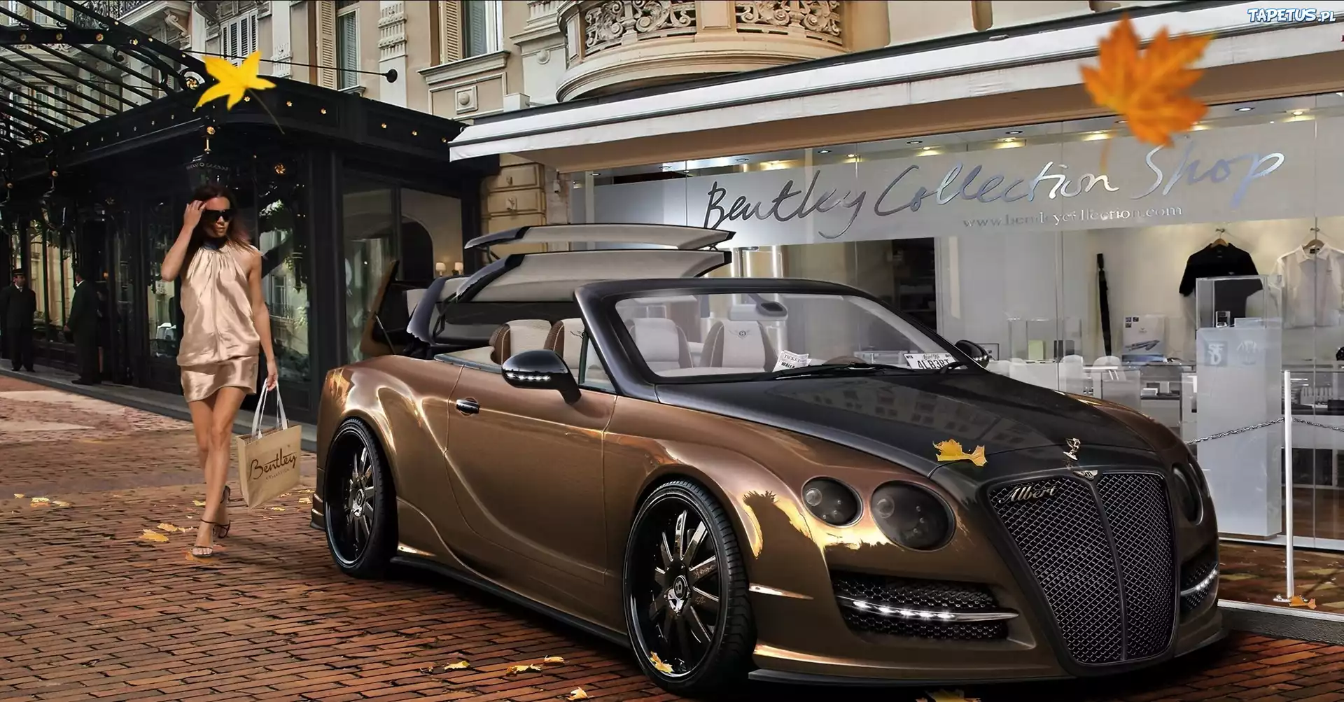 Złoty, Bentley, Modelka, Moda, Kobieta