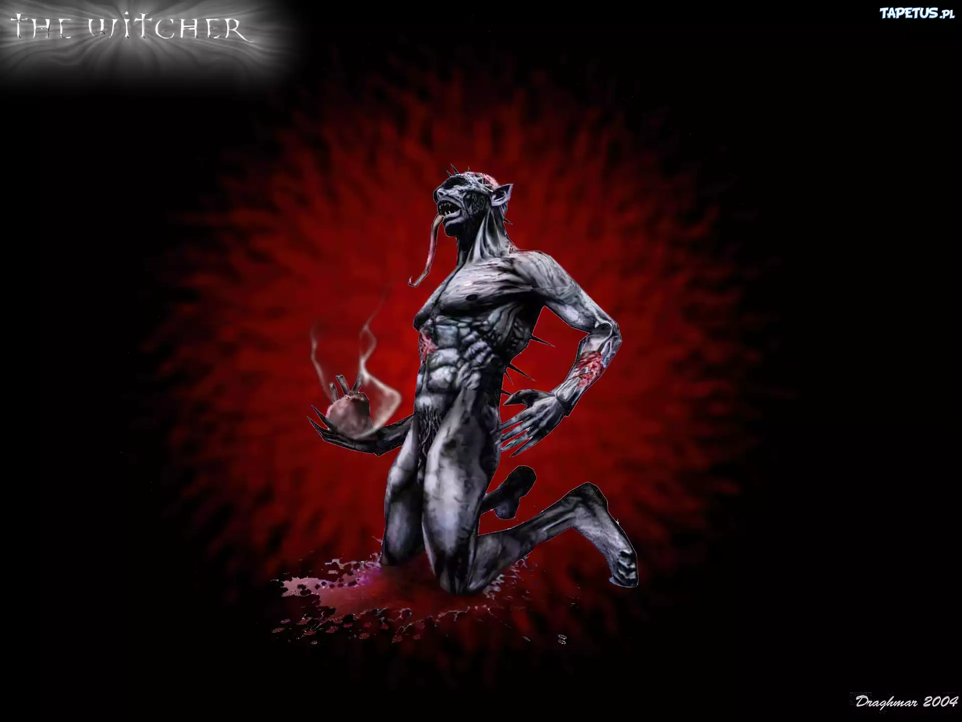The Witcher, potwór, serce, grafika, fantasy