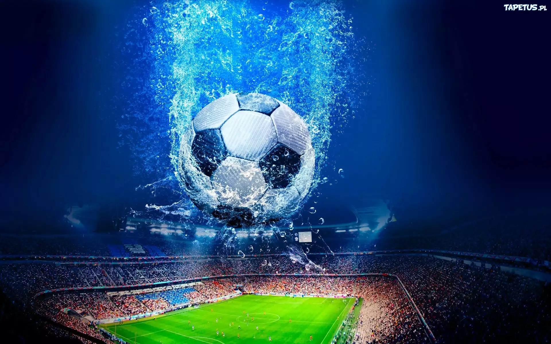 Stadion, Piłka, Woda, Grafika