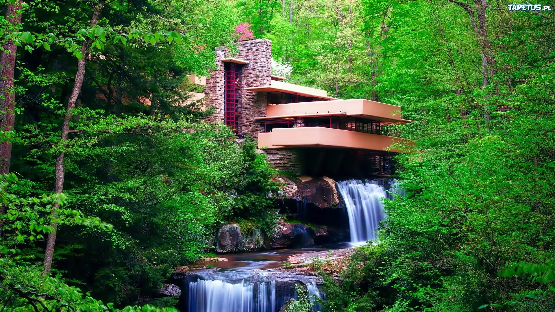 Dom, Wodospad, Fallingwater, Frank, Lloyd, Wright, Stany, Zjednoczone, Pensylwania