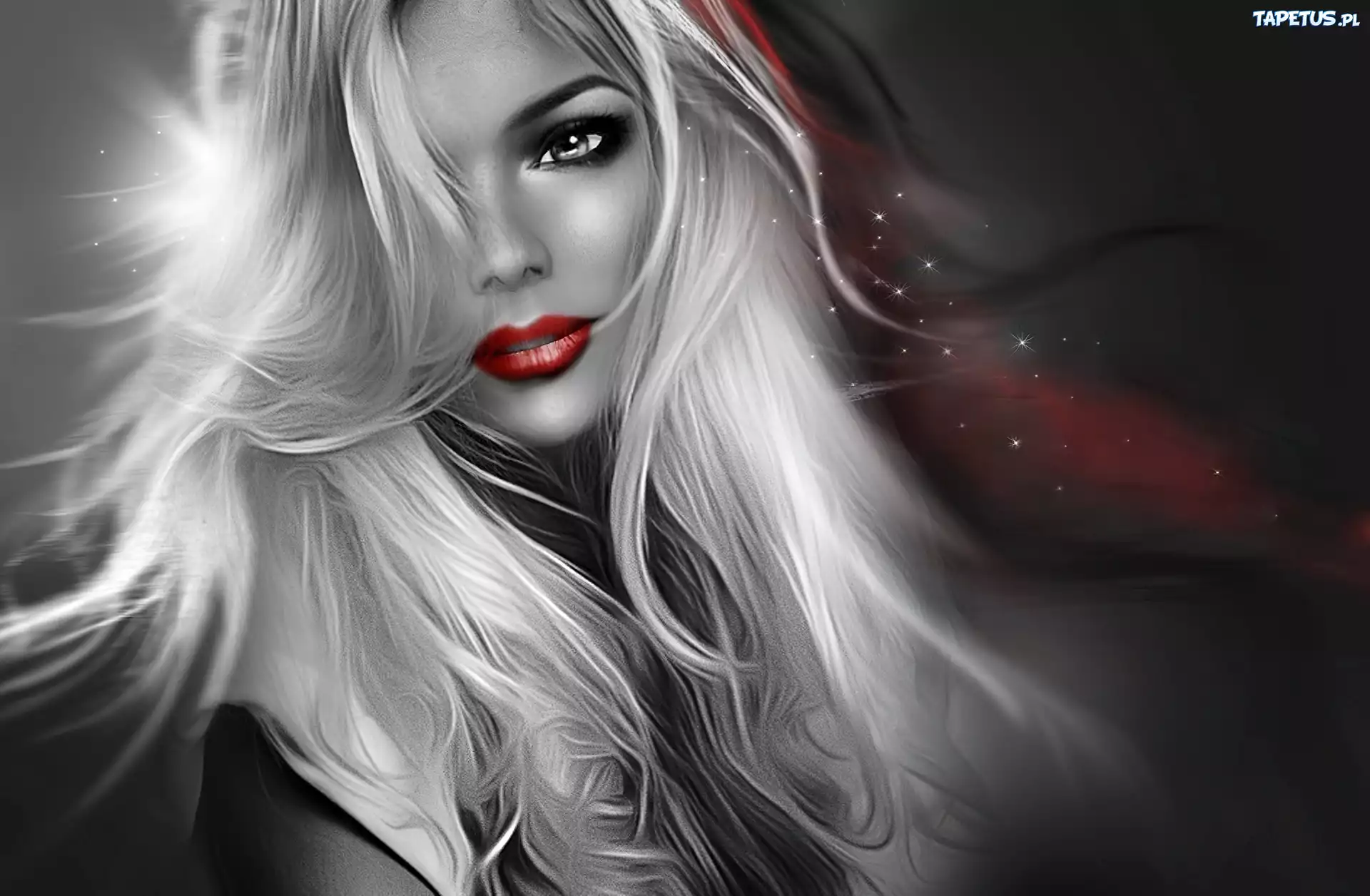 Fantasy, Kobieta, Blondynka, Makijaż