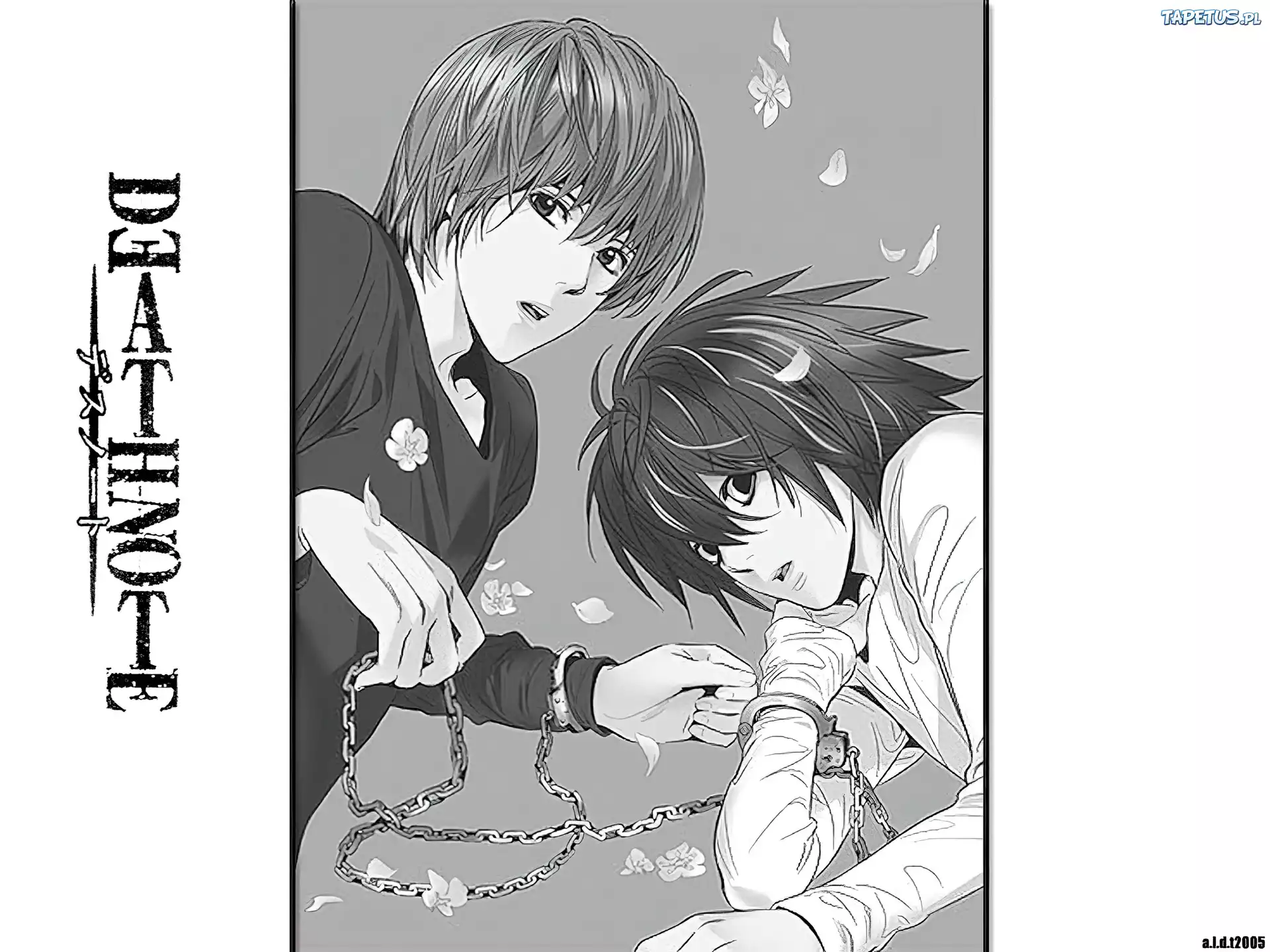Death Note, kwiaty, łańcuch, przerażenie