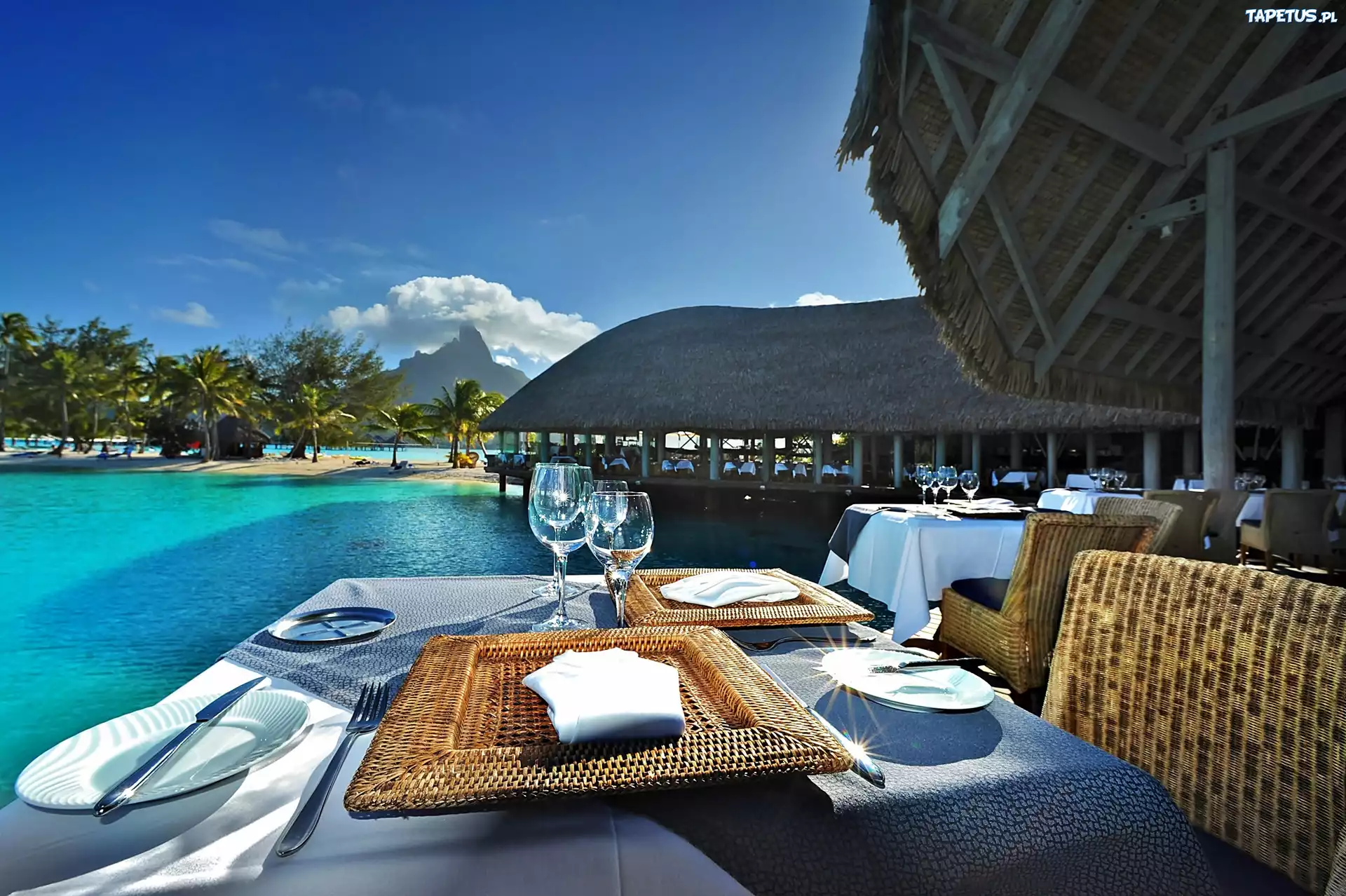 Polinezja Francuska, Bora Bora, Laguna, Restauracja, Morze