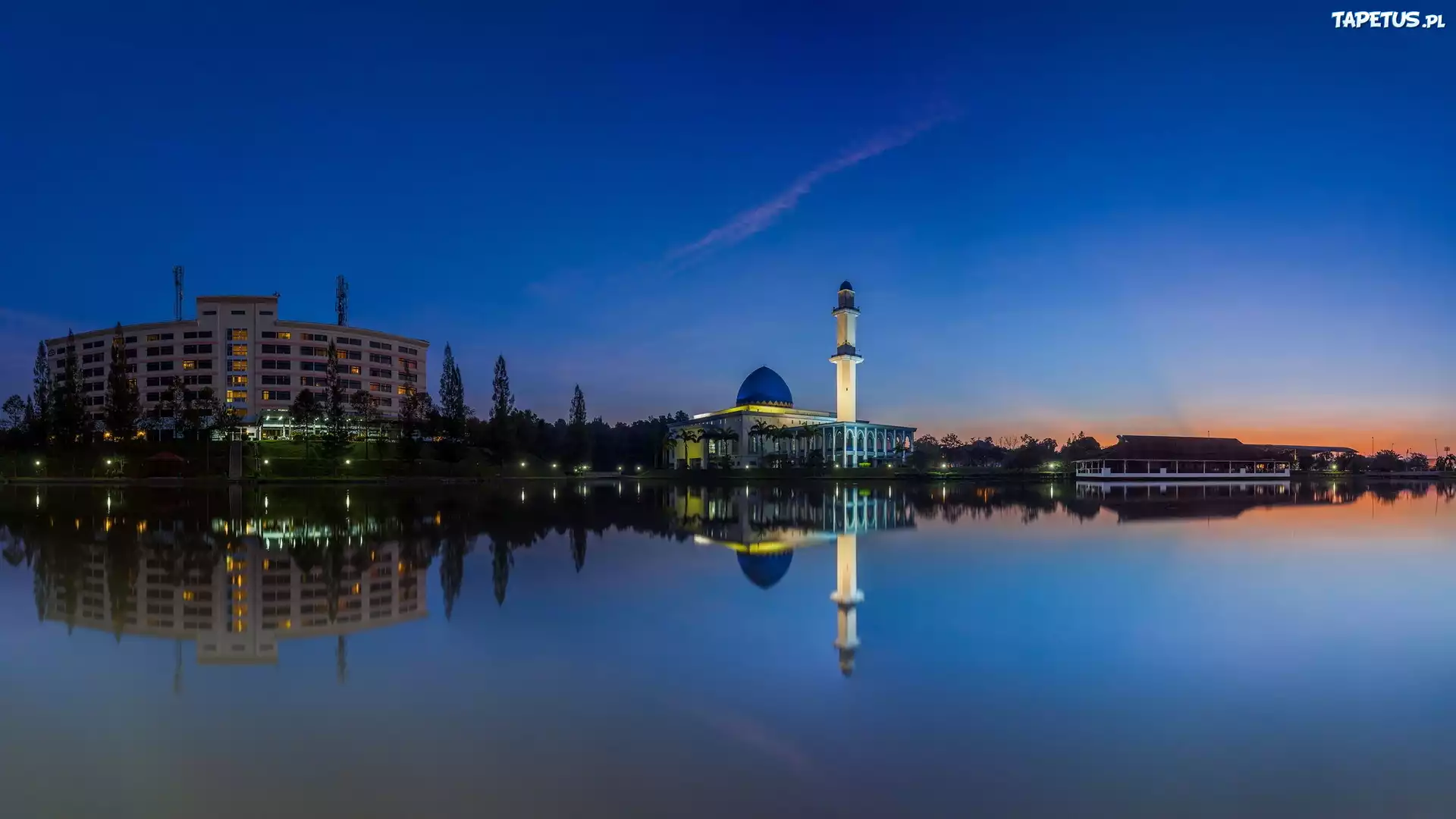 Malezja, Masjid, Meczet, Woda, Odbicie