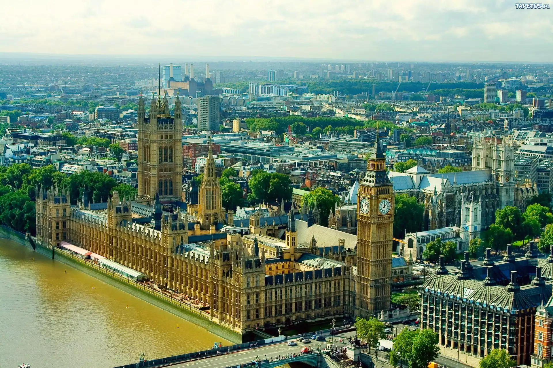 Pałac Westminster, Londyn, Panorama, Miasta