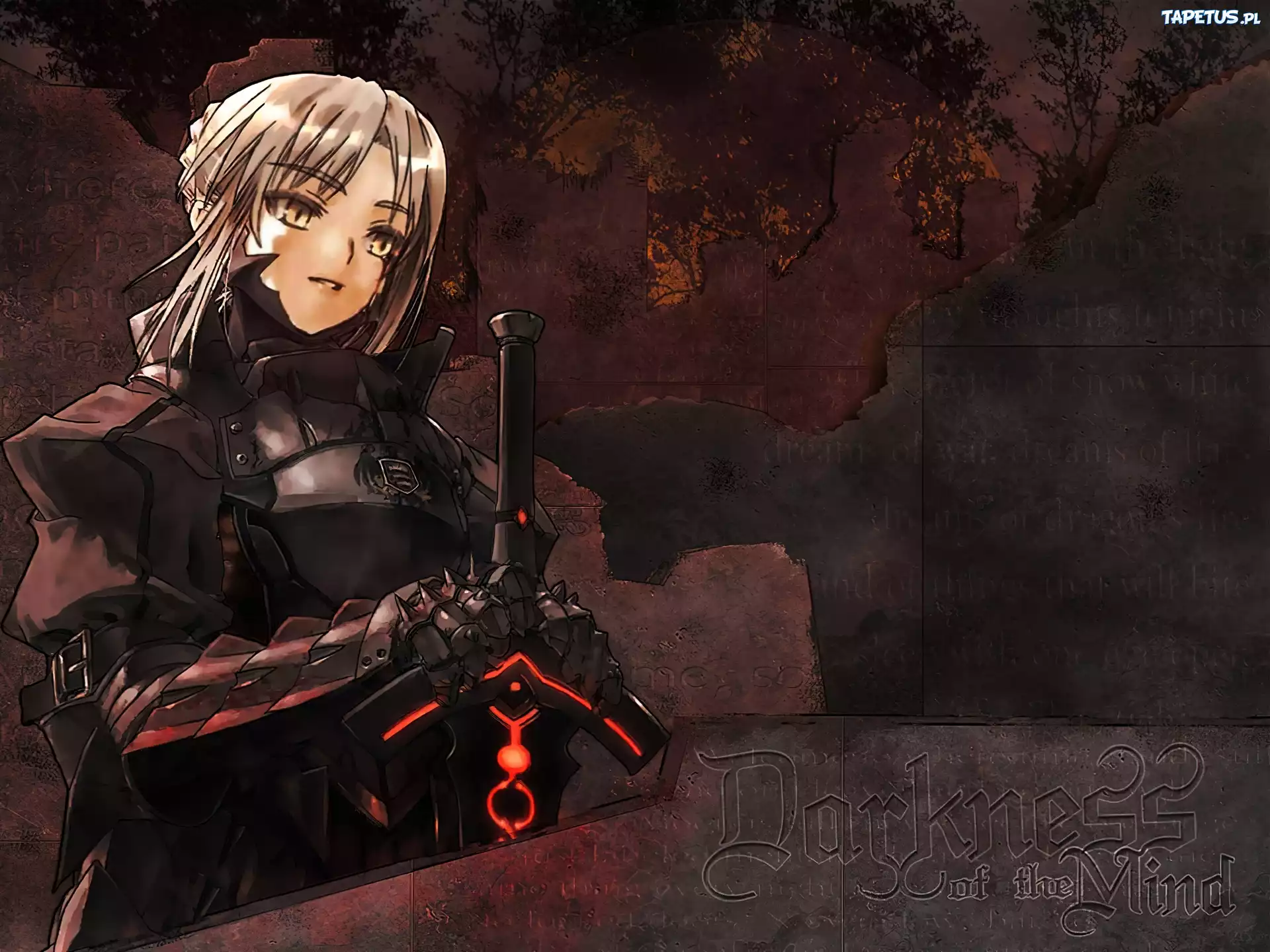 Fate Stay Night, kobieta, miecz, skamieliny