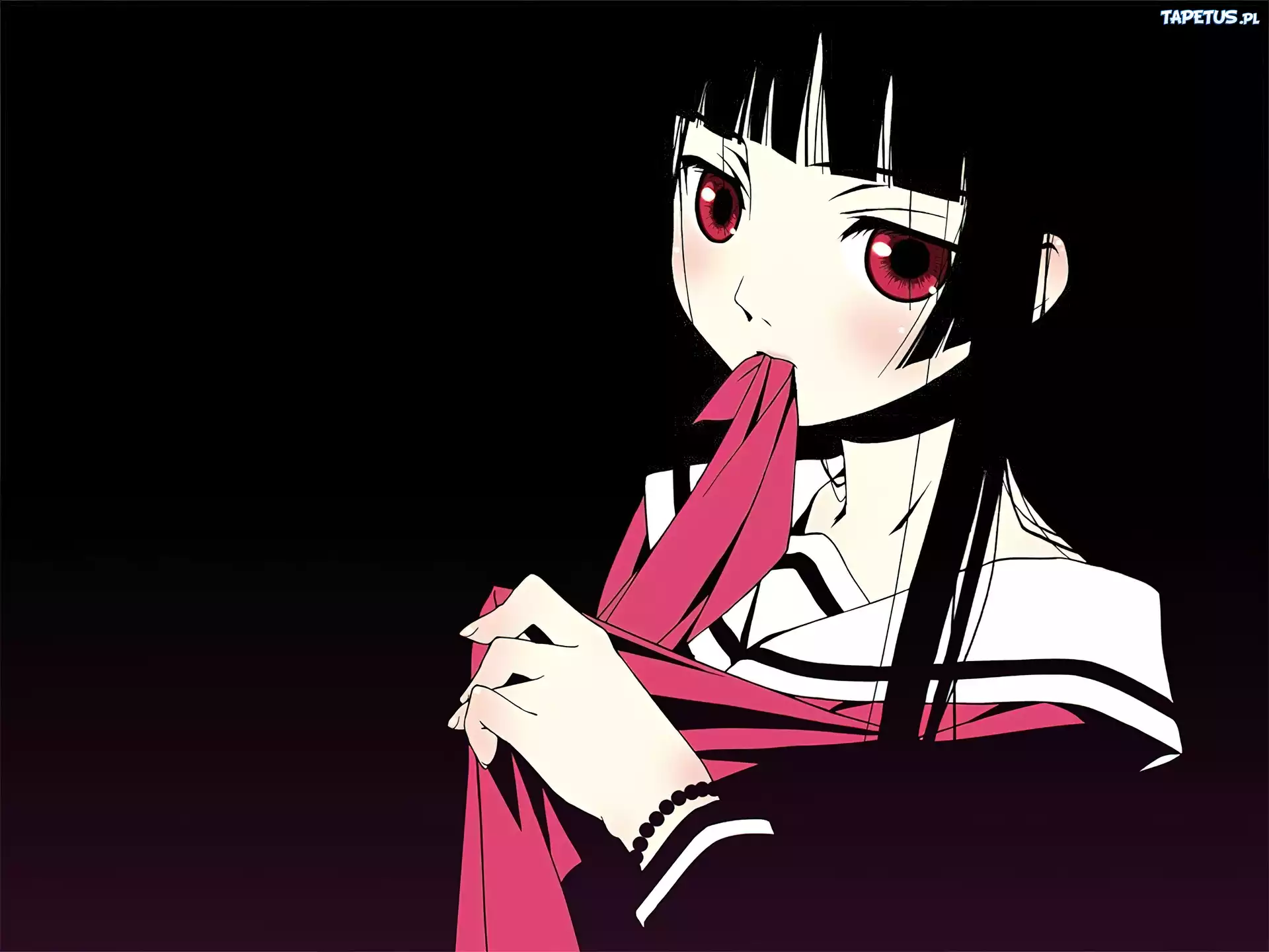 Jigoku Shoujo, oczy, kobieta, chusta