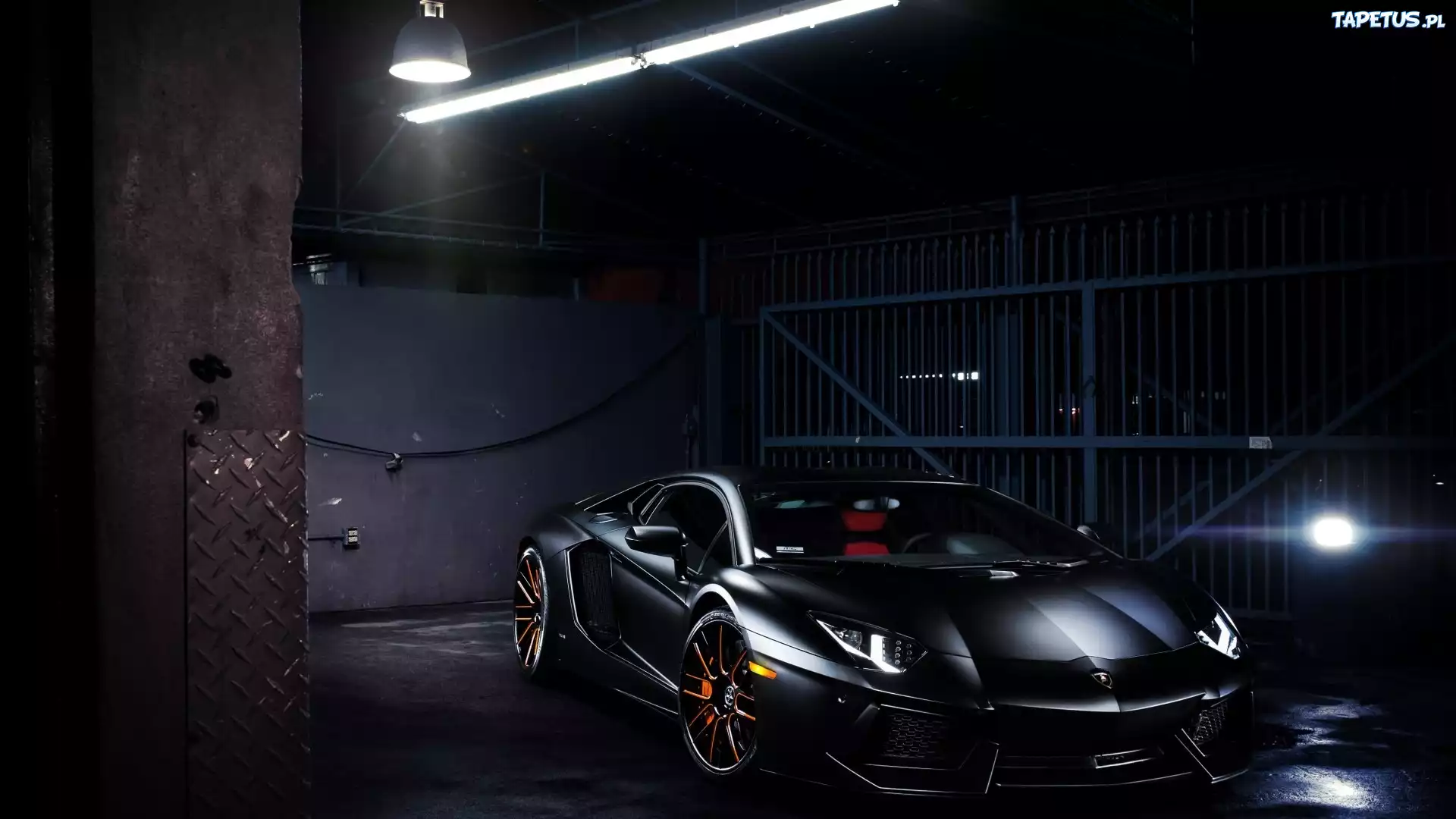 Czarny, Auto, Lamborghini, Aventador