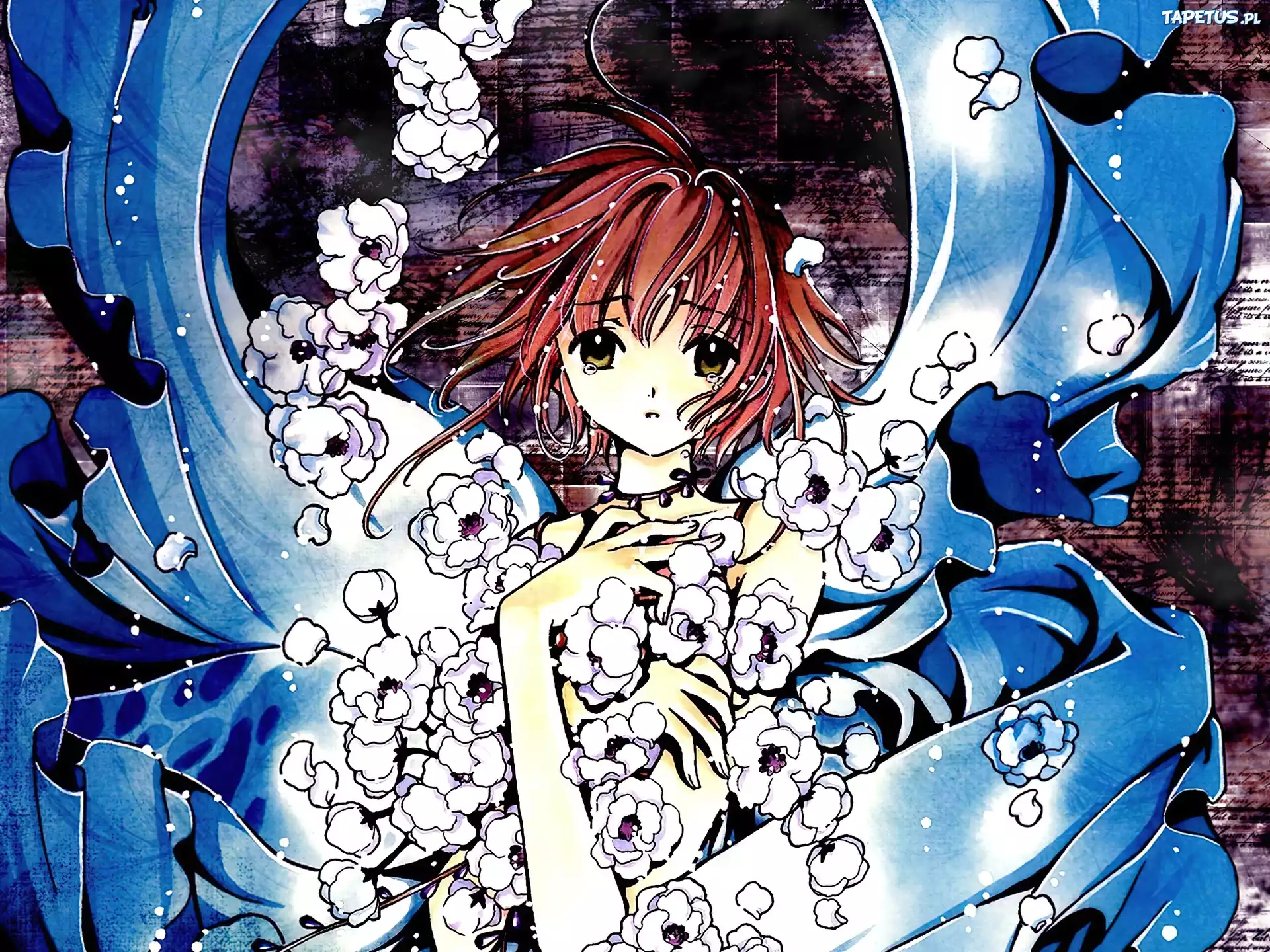 Tsubasa Reservoir Chronicles, szata, białe, kwiatki