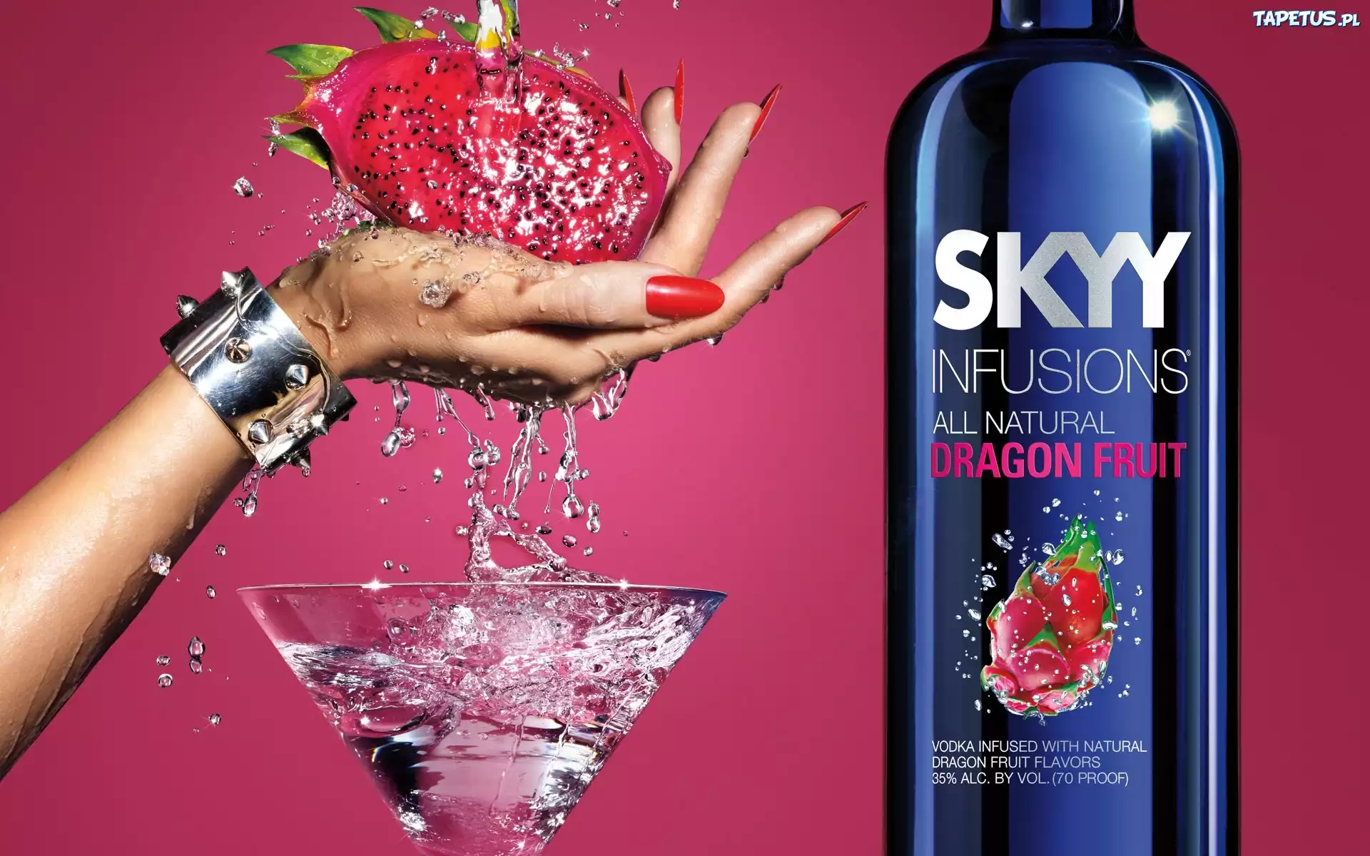 Wódka, Skyy, Ręka, Owoc, Kieliszek